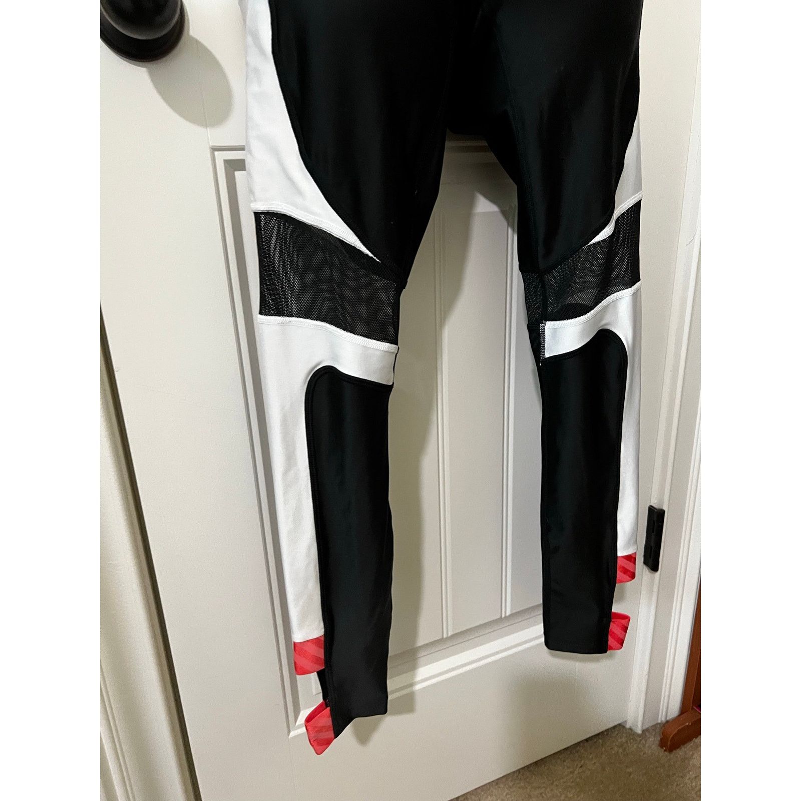 Nike Colorblock Performance Running Tights Black/White Mid Rise Size 25" / US 0 / IT 36 - 5 Thumbnail