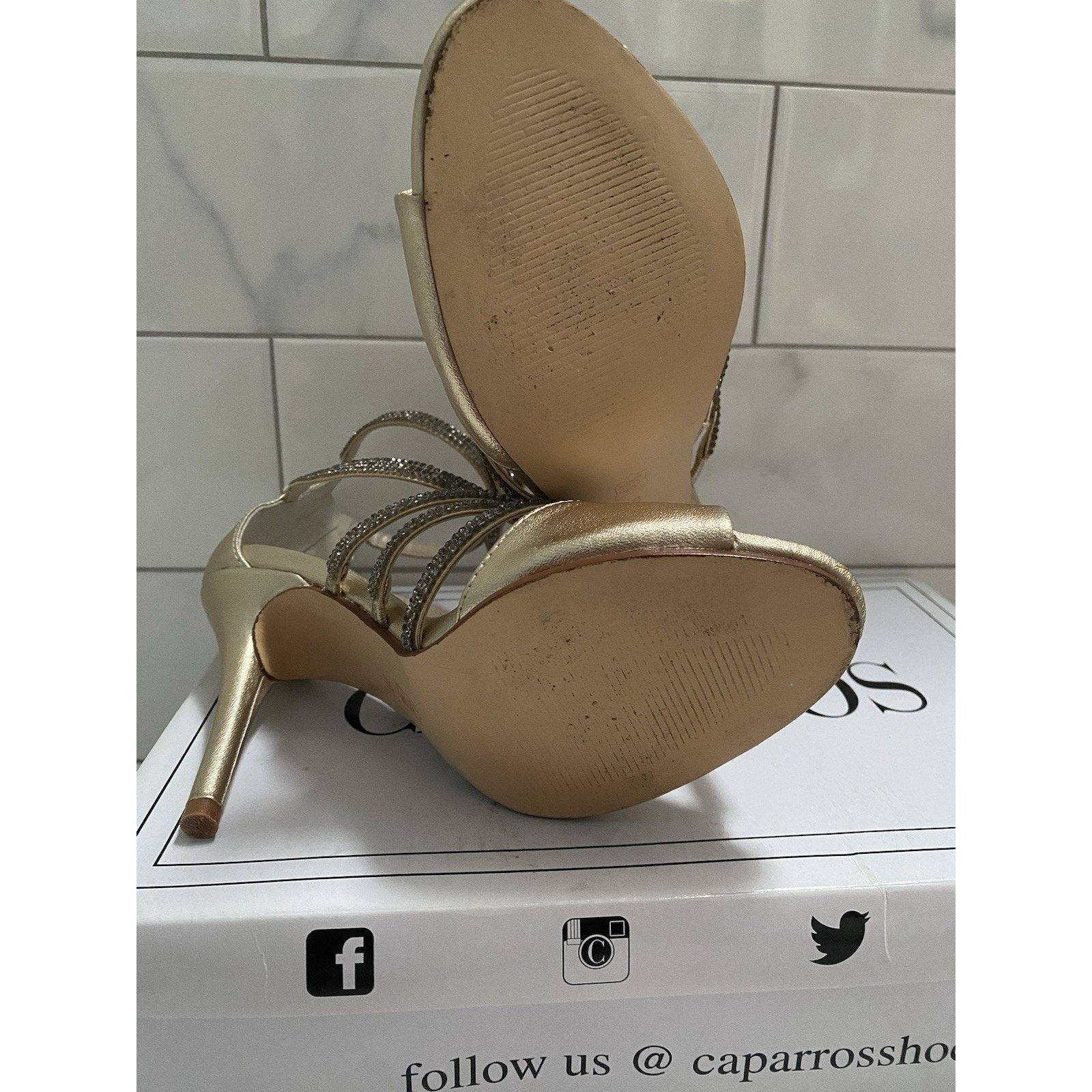 &Daughter × Other Caparros Platino Metallic Gold Open Toes Sz 61/2 M Size US 6.5 / IT 36.5 - 3 Thumbnail