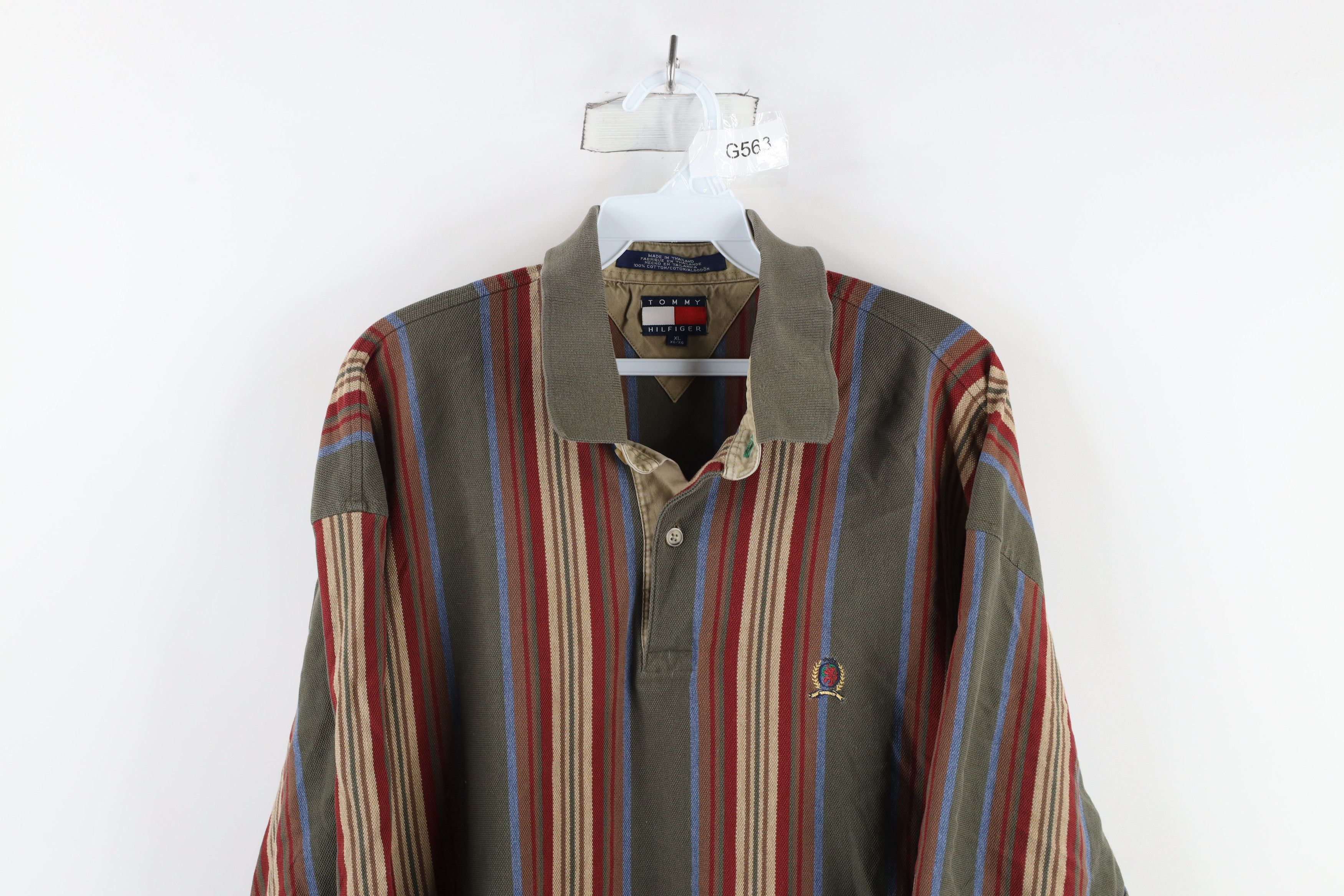 Tommy Hilfiger × Vintage Vintage 90s Tommy Hilfiger Striped Collared Polo Shirt Size US XL / EU 56 / 4 - 2 Thumbnail