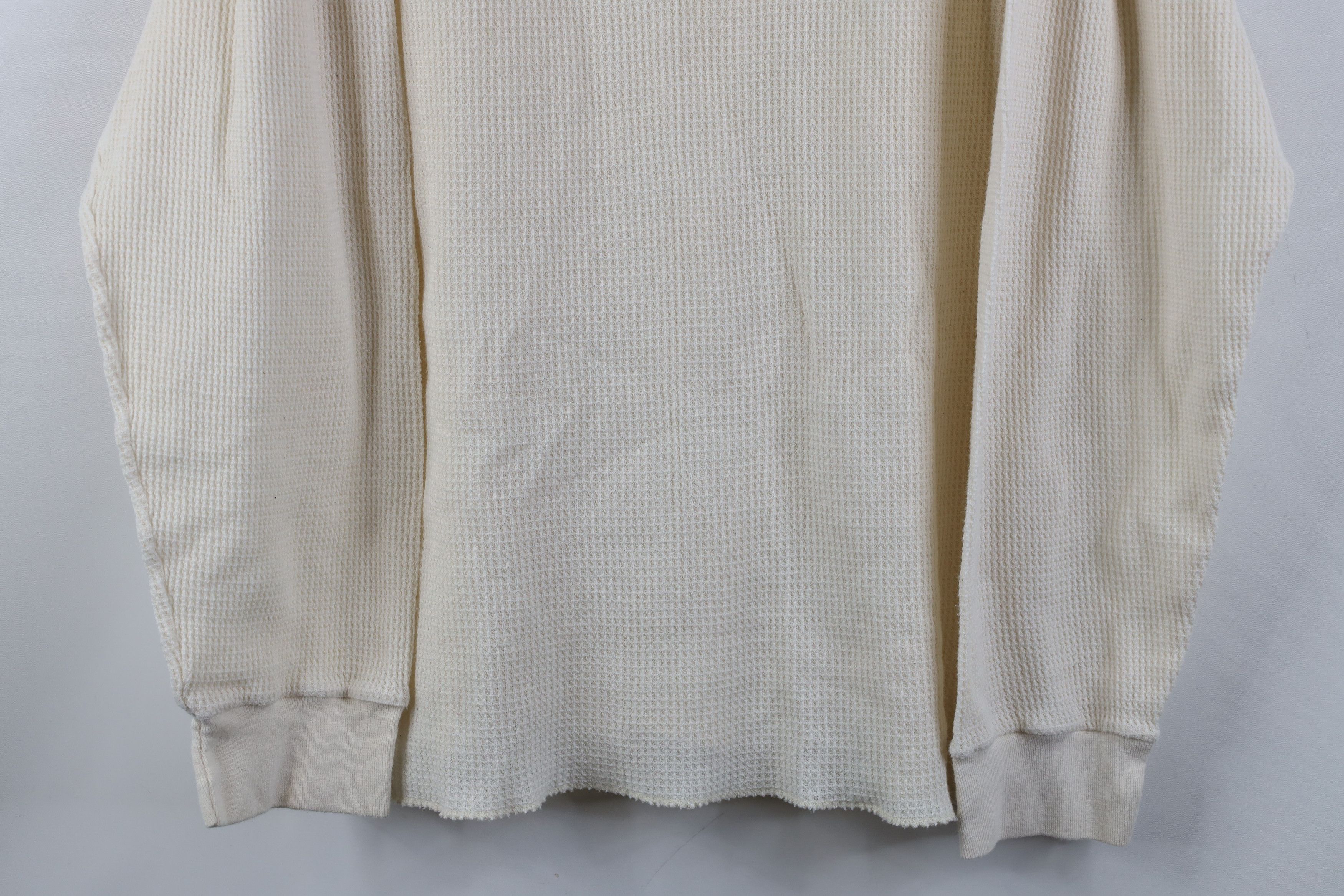 Vintage Vintage 90s Y2K Streetwear Knit Long Sleeve T-Shirt Cream Size US XXL / EU 58 / 5 - 3 Thumbnail