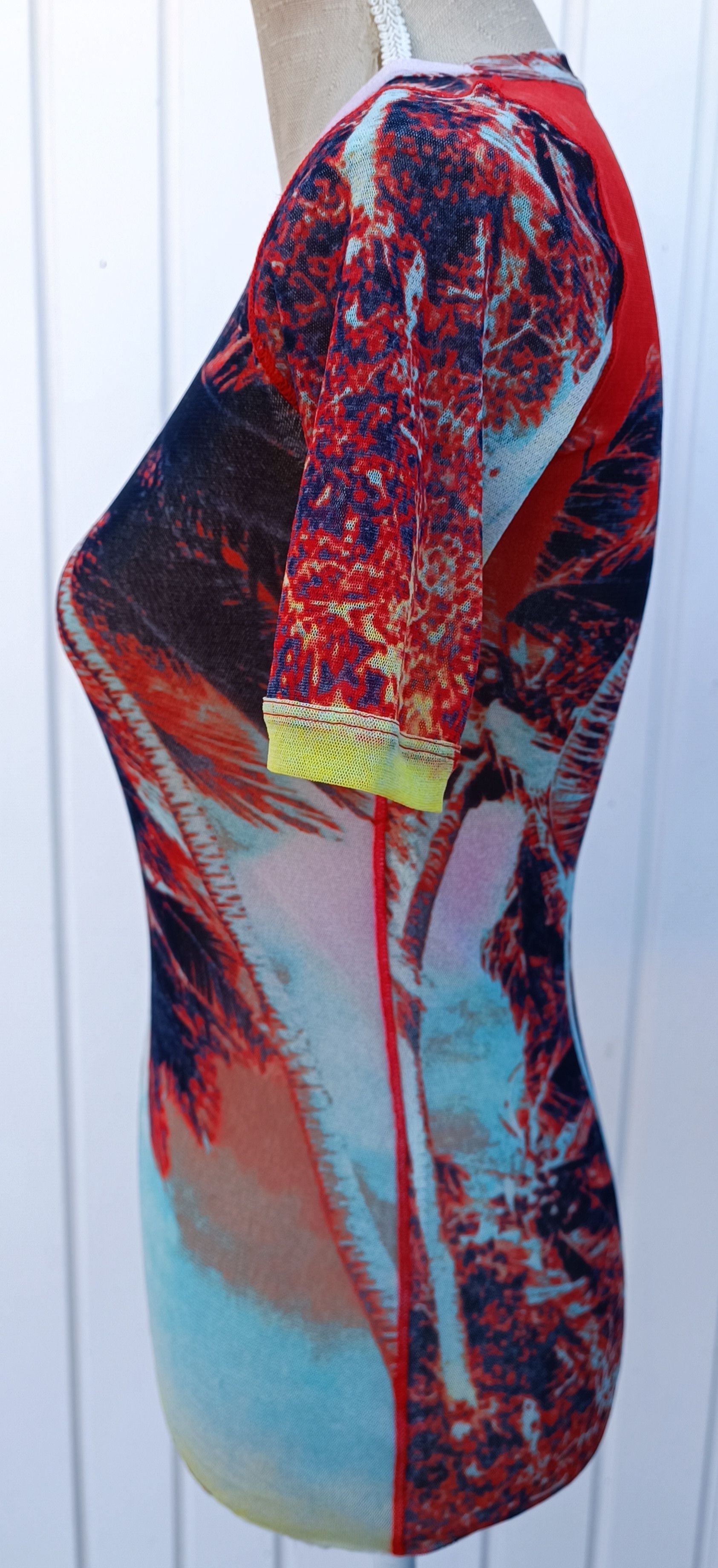 Jean Paul Gaultier Palm trees nylon mesh t-shirt Size US XS / EU 42 / 0 - 4 Thumbnail