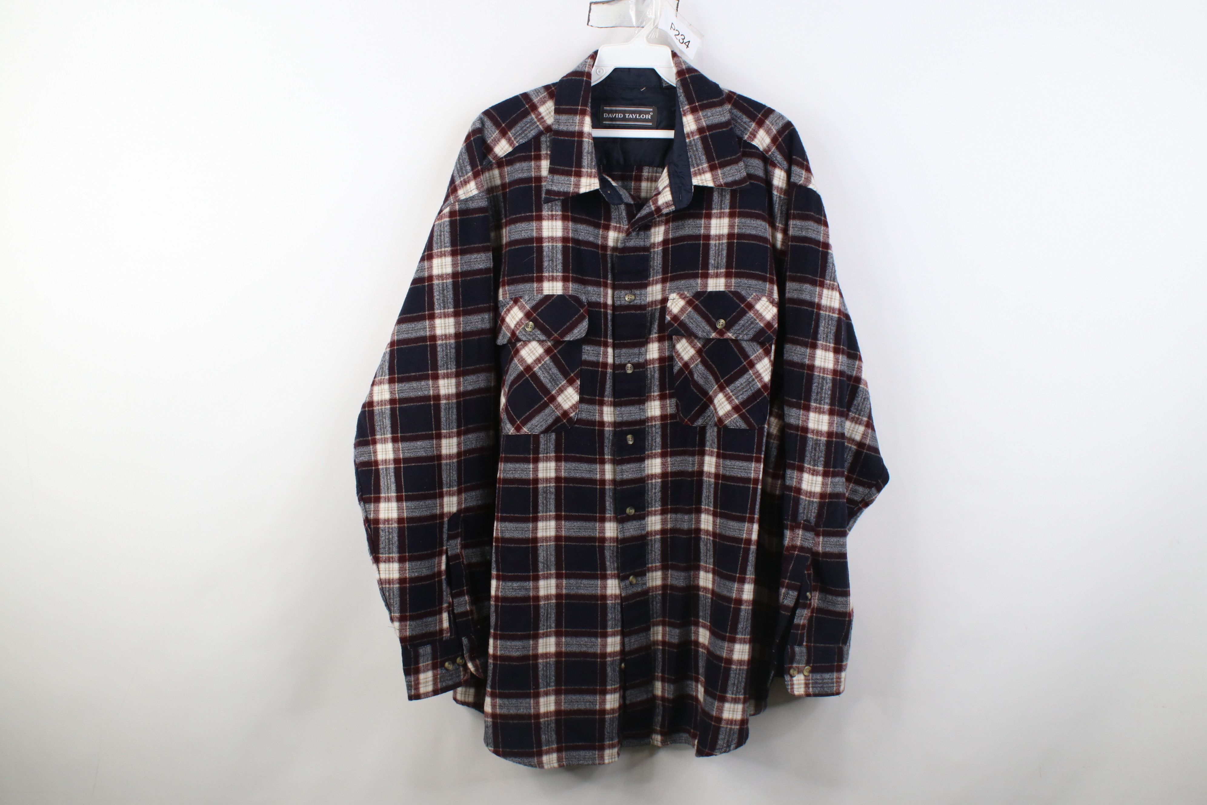 Vintage Vintage 90s Streetwear Board Button Shirt Plaid Acrylic Size US XL / EU 56 / 4 - 1 Thumbnail