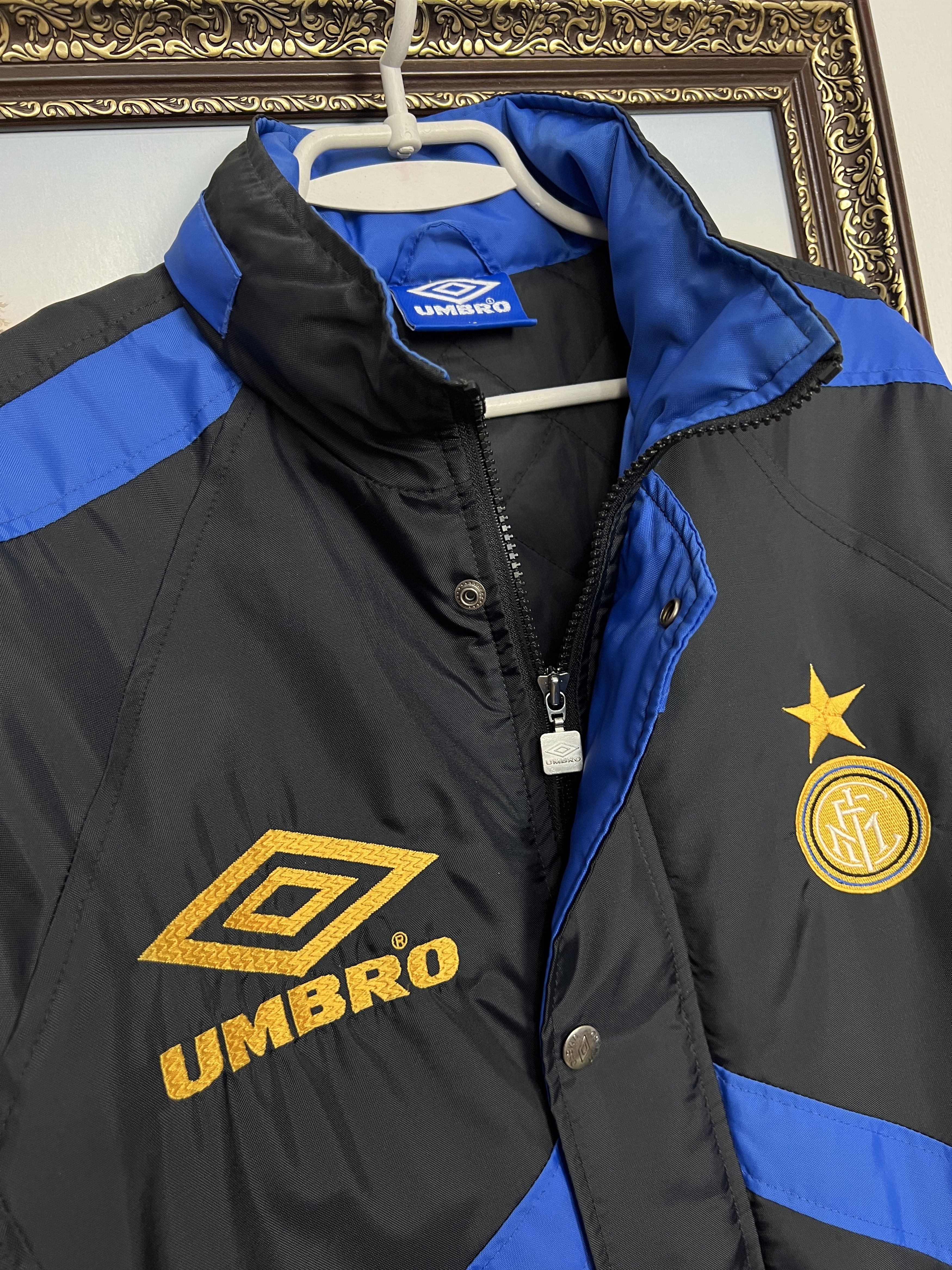 Umbro Vintage 90's Inter Milan Ronaldo Football Jacket Bench Coat Size US L / EU 52-54 / 3 - 4 Thumbnail