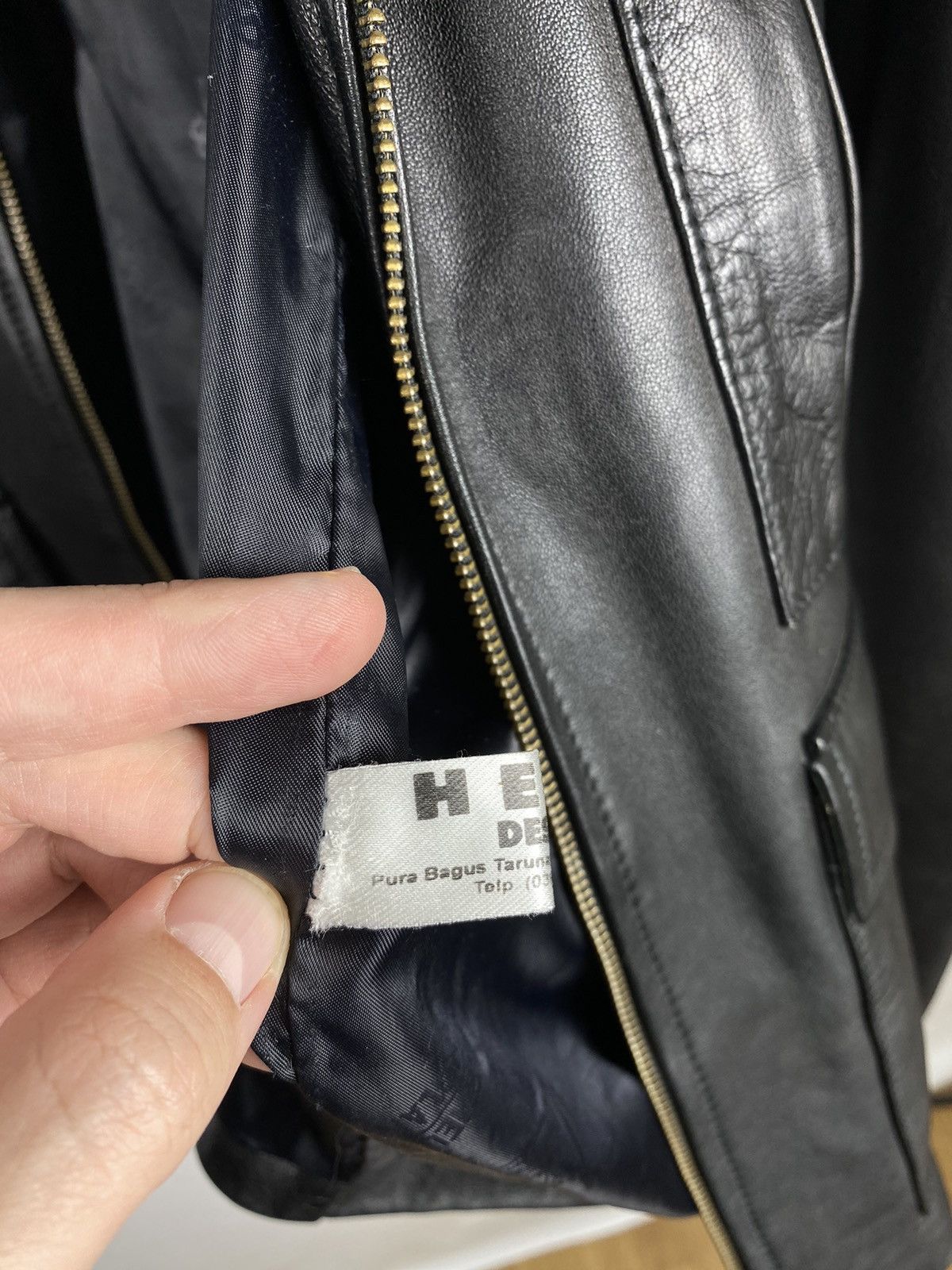 Designer Dormeuil England Soft Genuine Leather Jacket Size US L / EU 52-54 / 3 - 13 Thumbnail