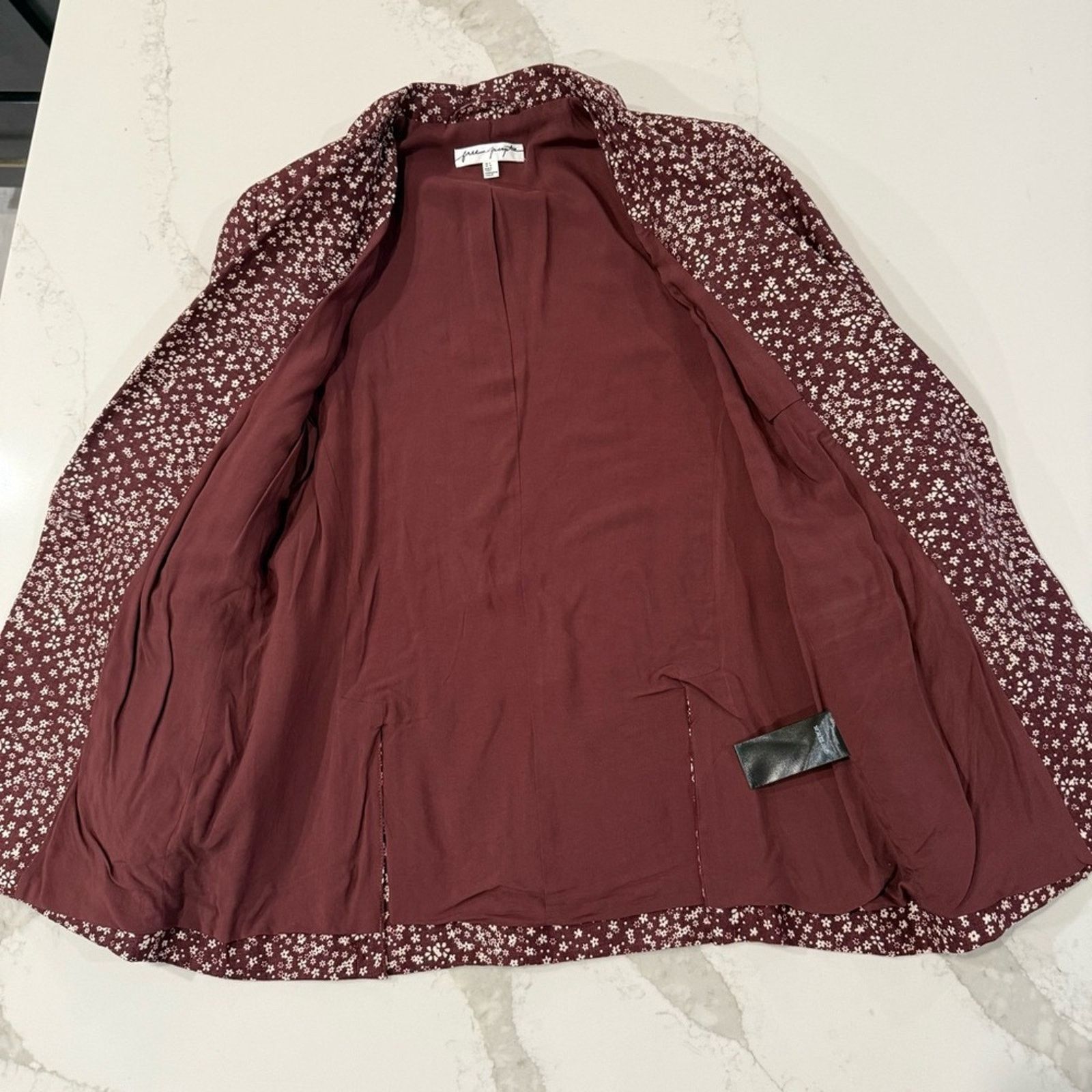 Free People Free People Maggie Floral Linen Blazer Jacket Women’s 6 Red Size M / US 6-8 / IT 42-44 - 8 Thumbnail