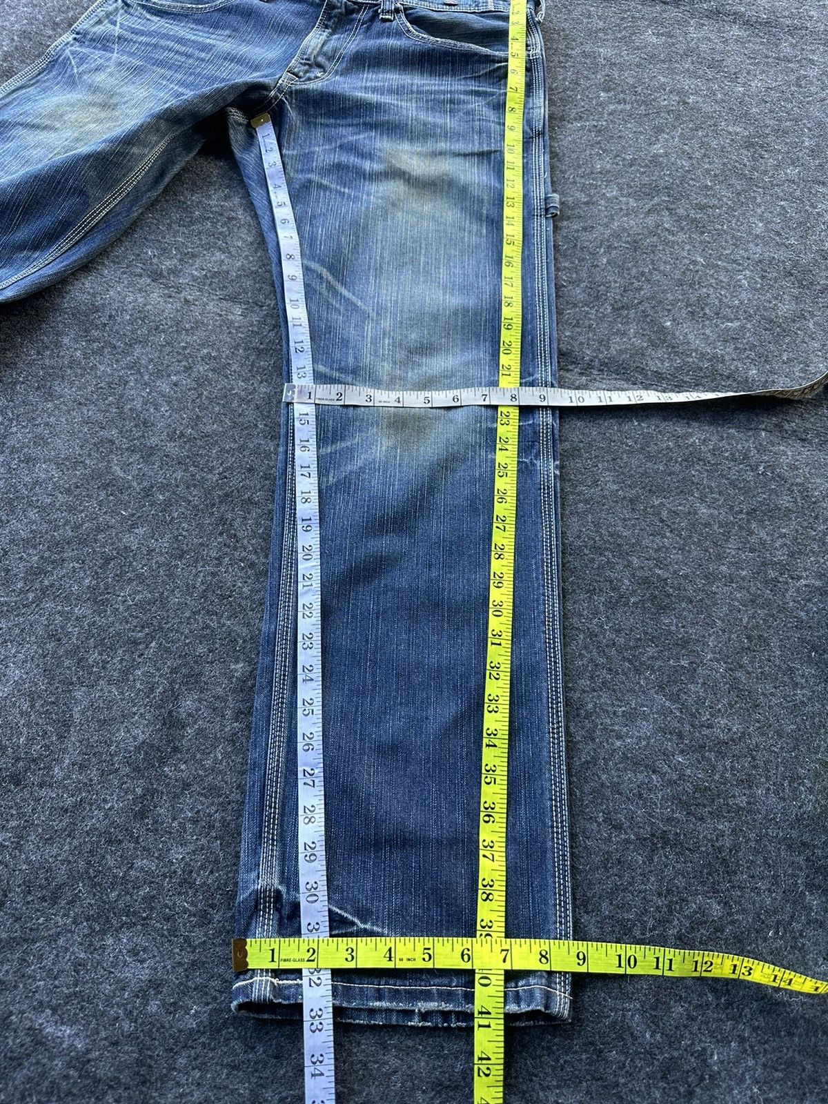 Edwin Vintage Edwin 503 Blue Trip Denim Jeans 34x32 D342 Size US 34 / EU 50 - 16 Thumbnail
