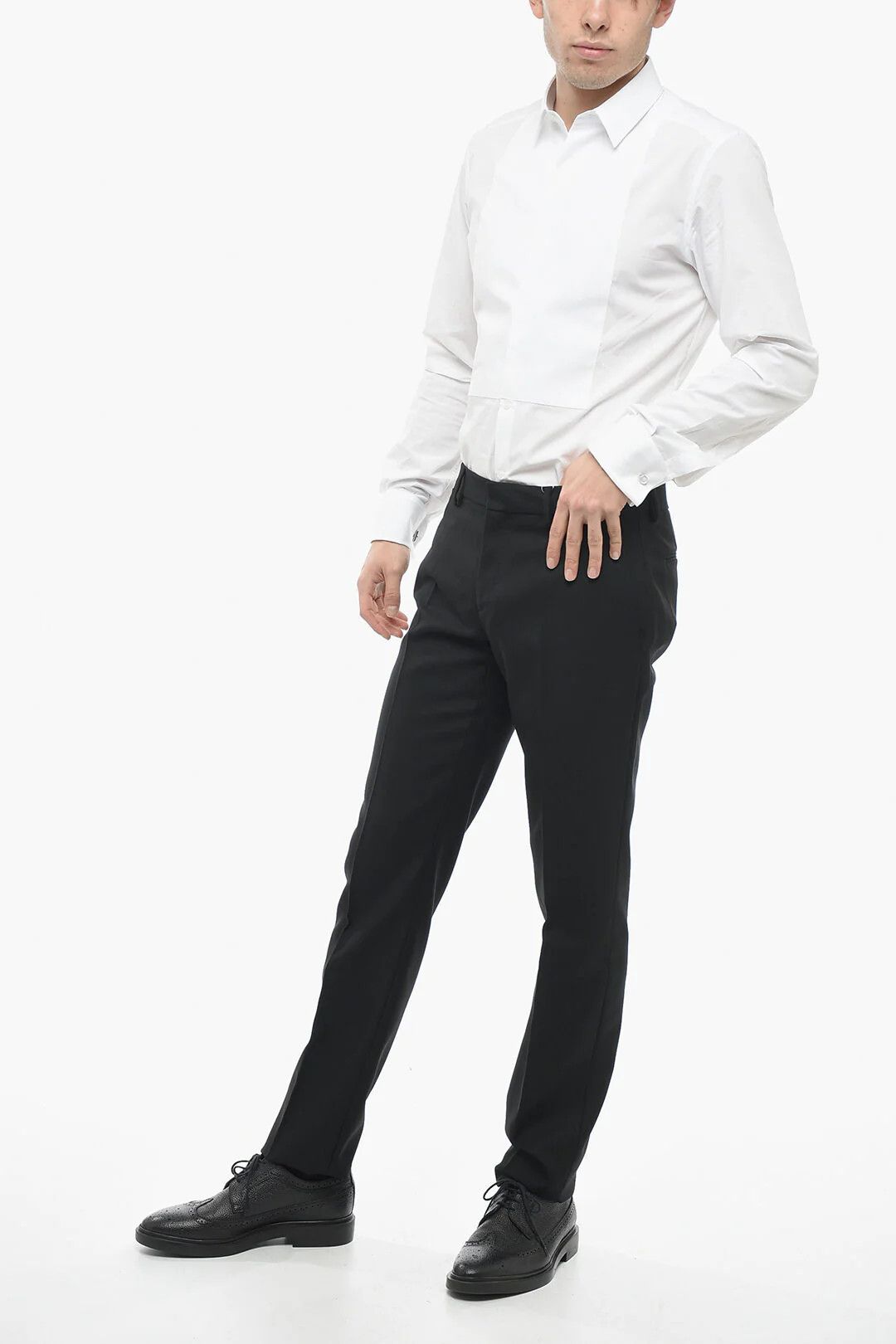 Versace og1mm0426 Wool Cigarette Pant in Black Size US 34 / EU 50 - 4 Thumbnail