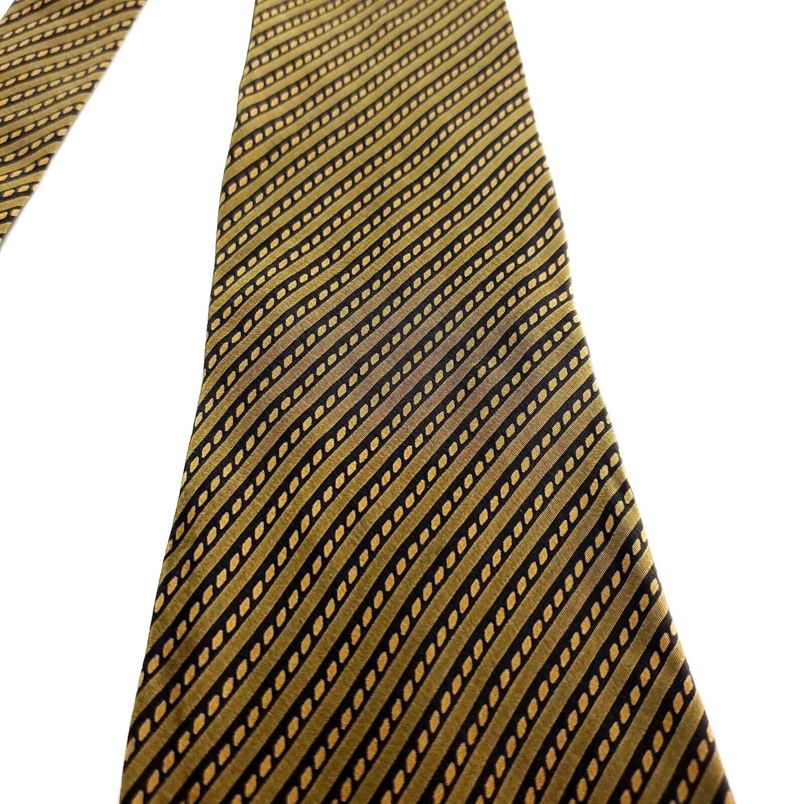 Giorgio Armani Giorgio Armani Brown Silk Tie Woven Short Regimental Striped Size ONE SIZE - 3 Thumbnail