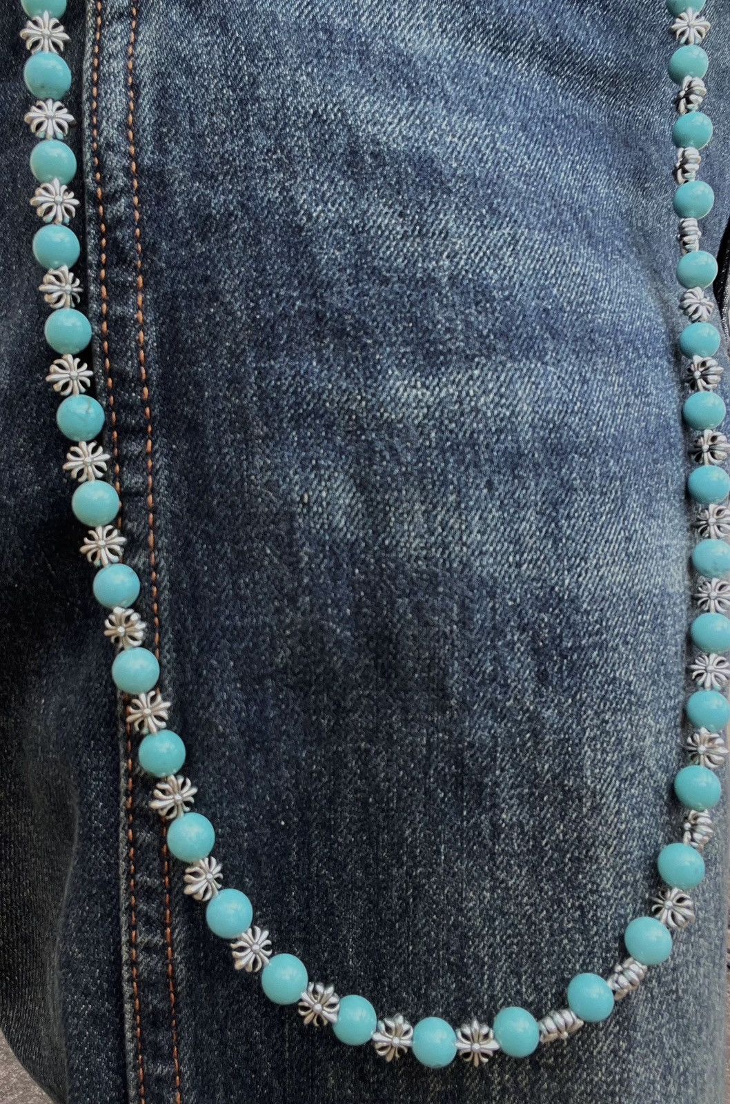 Japanese Brand × Vintage Retro punk y2k turquoise cross wallet chain Size ONE SIZE - 2 Thumbnail