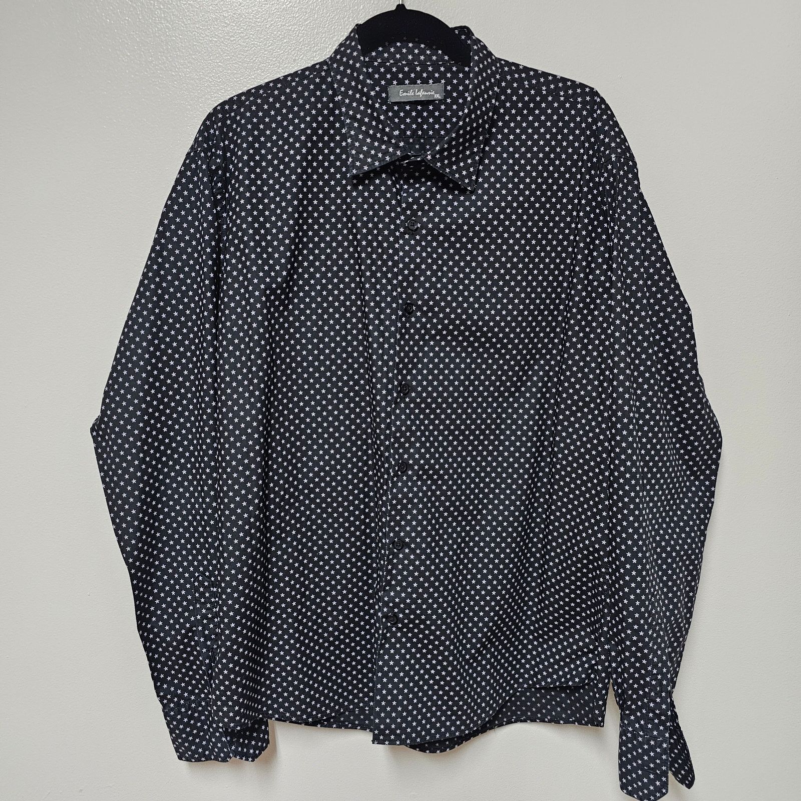 Lafaurie Men's Emile Lafaurie Button Down Navy Stars Shirt Size XXL Size US XXL / EU 58 / 5 - 1 Thumbnail