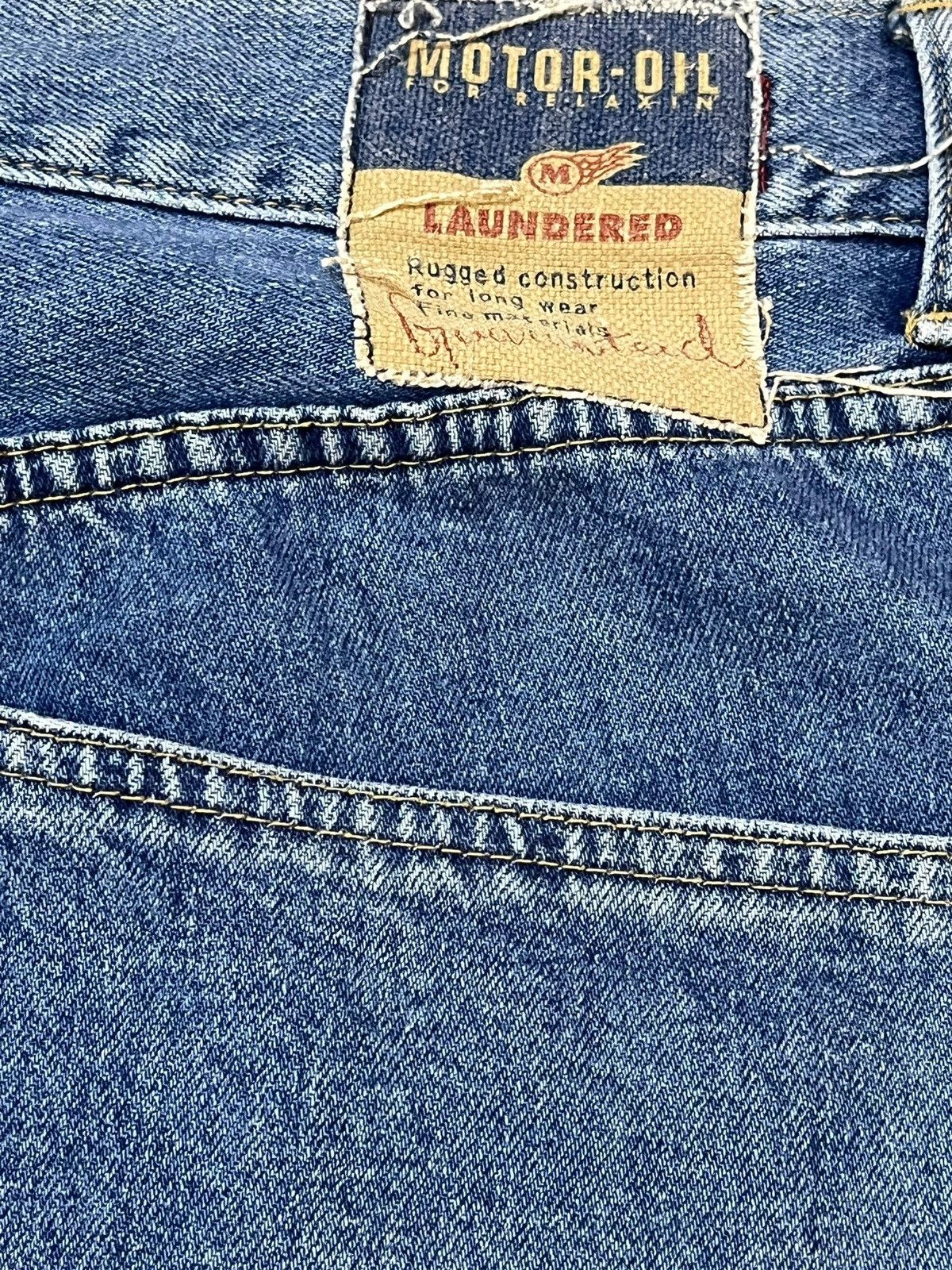 JNCO × Japanese Brand × Southpole Vintagw Motor-Oil Baggy Button Fly Denim Size US 31 - 8 Thumbnail