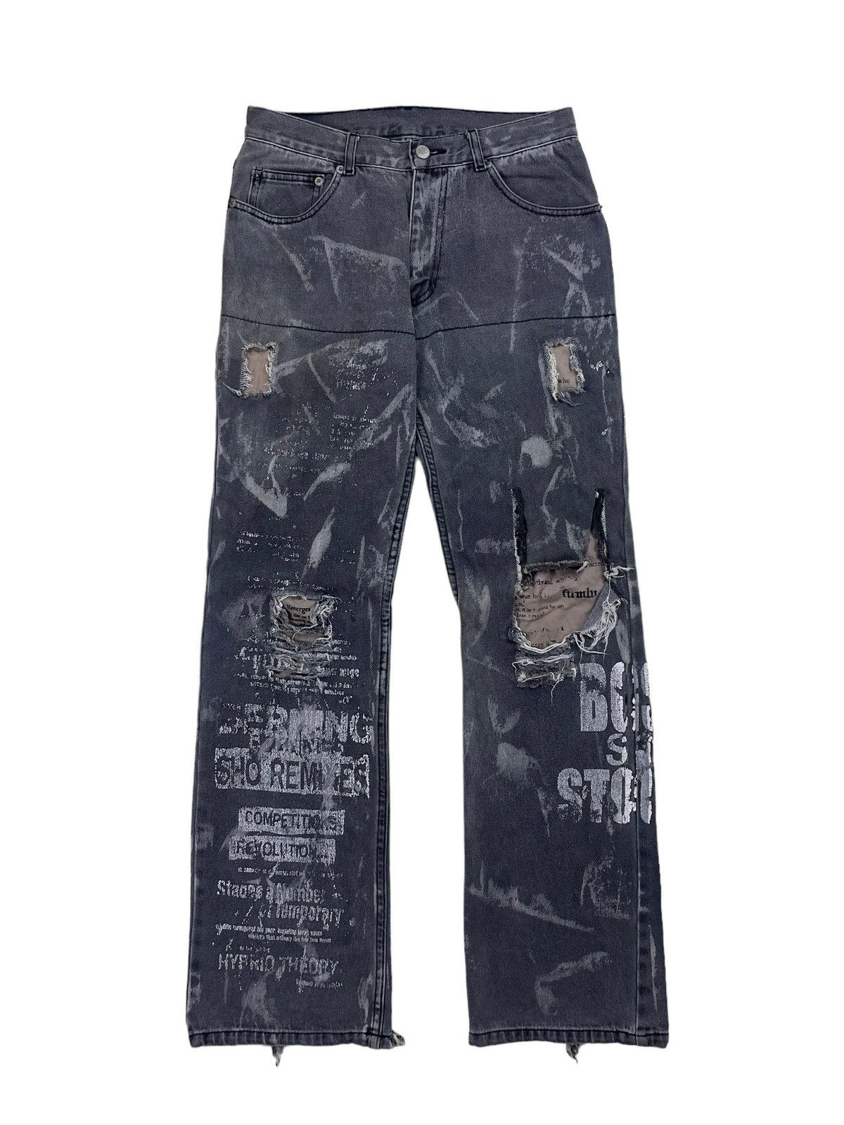 Japanese Brand × Seditionaries Japan Berning-Sho Distressed Denim Patchwork Jeans Size US 29 - 1 Thumbnail