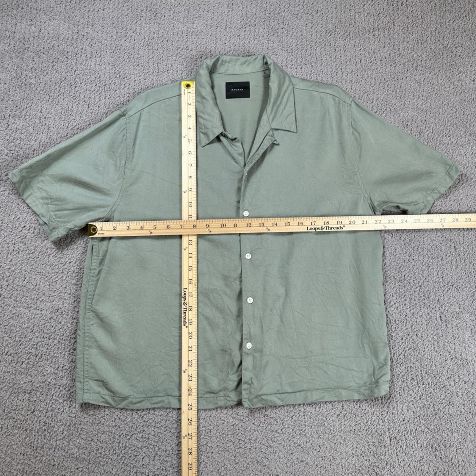 Pacsun PACSUN Shirt Mens Lyocell Short Sleeve Camp Button Up S Size US S / EU 44-46 / 1 - 2 Thumbnail