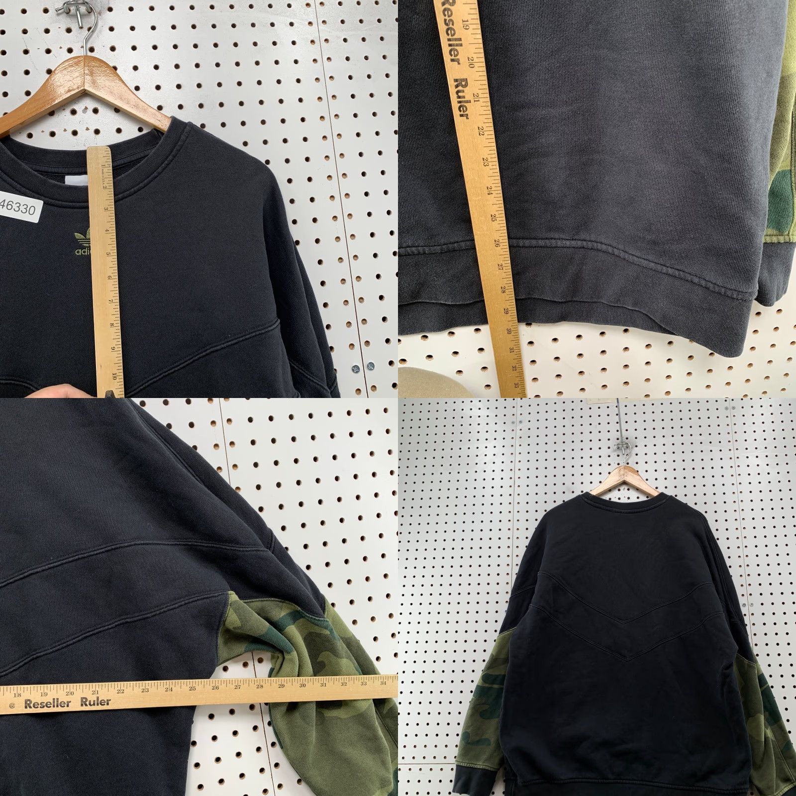 Adidas Adidas Sweatshirt Mens 2XL Black Camouflage Sleeves Hip Hop 26x30 Adult Regular Pullover Crew Neck Logo Spring Fall Winter Mens Size US XXL / EU 58 / 5 - 8 Thumbnail