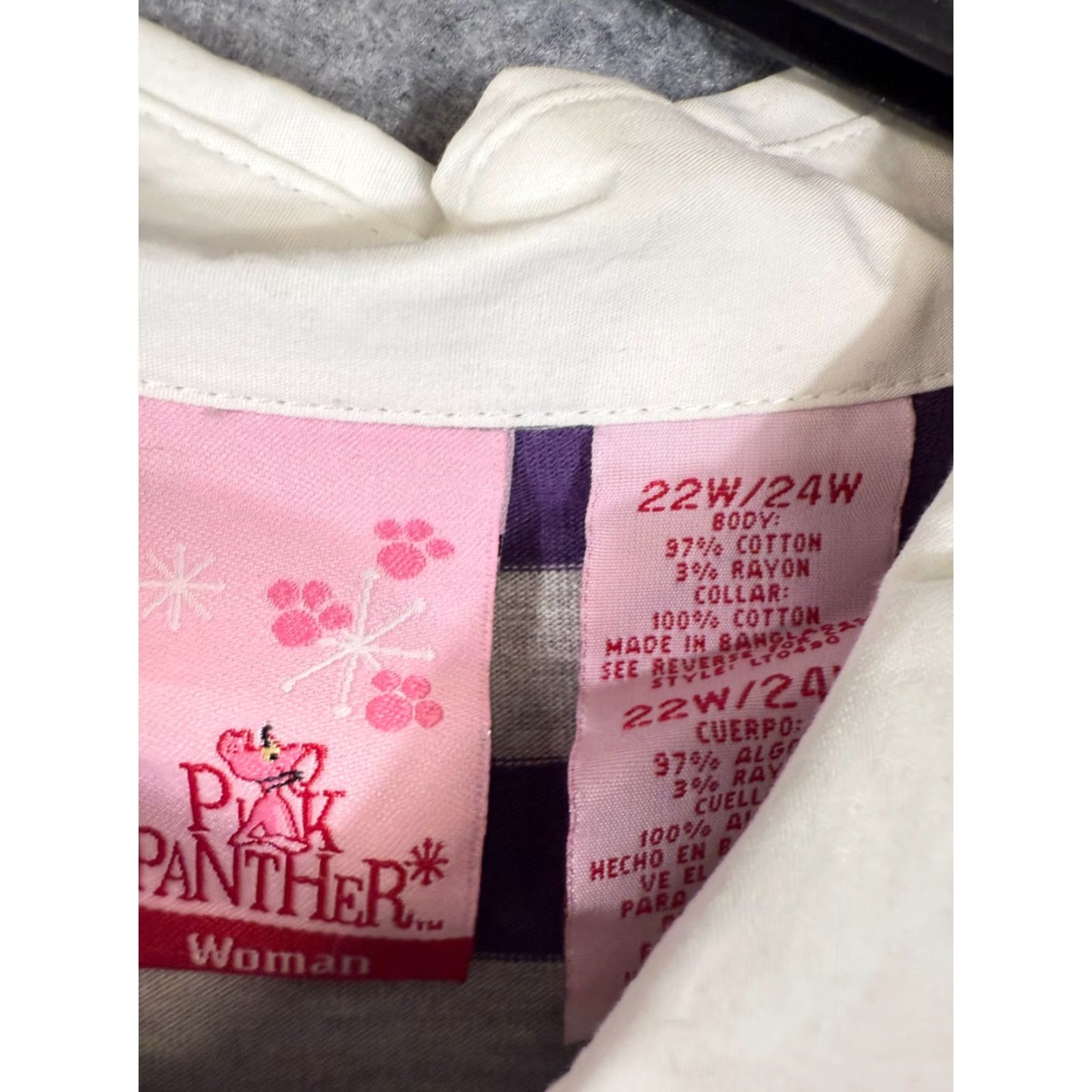 Vintage VINTAGE Pink Panther Polo Shirt Womens 22/24 Striped Logo Purple Gray Long Sleeve Polo 2002 Womens Size 3XL / US 20-22 - 6 Thumbnail