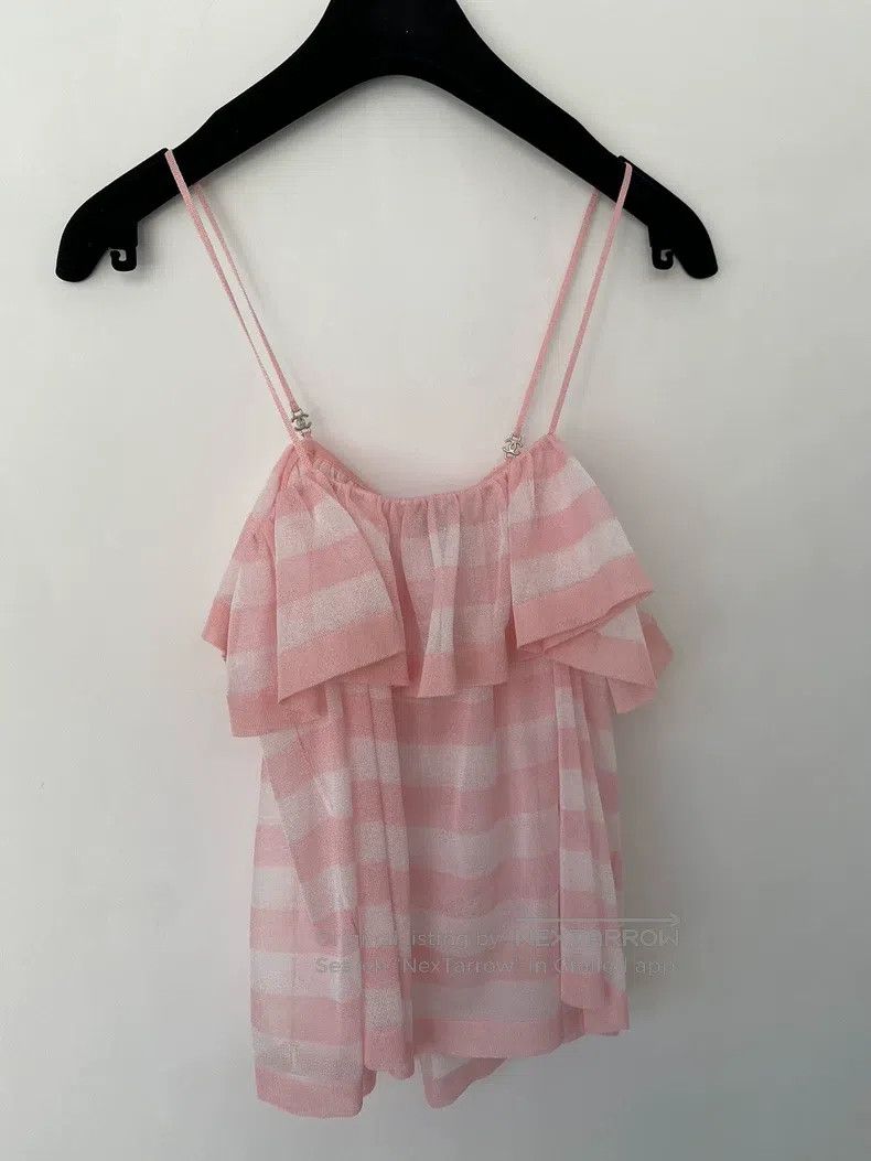 Chanel Chanel Pink striped suspenders Size XS / US 0-2 / IT 36-38 - 2 Thumbnail