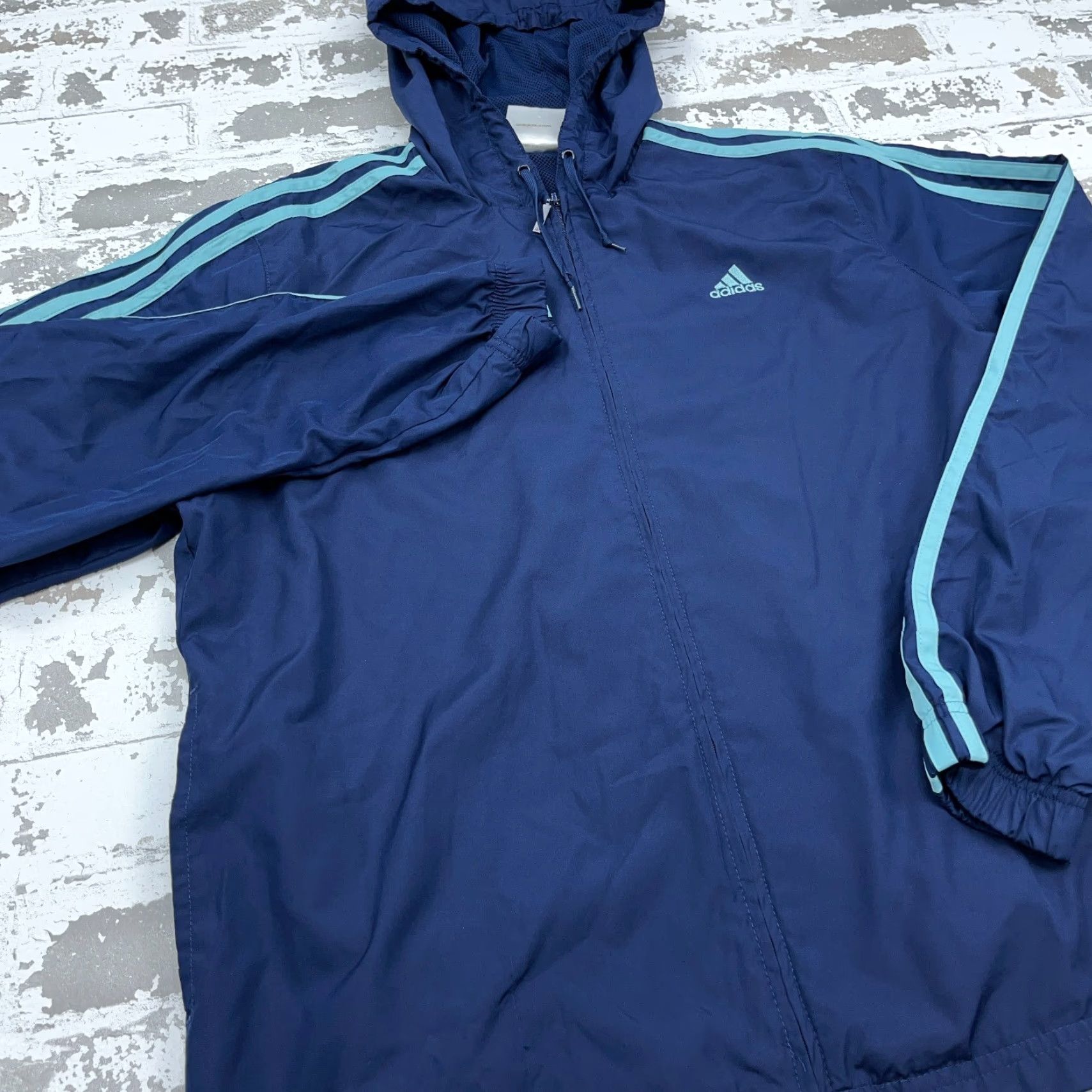 Adidas Adidas Jacket Women M Blue Windbreaker Track Suit Lightweight Zip Hooded Full Zip Pockets Logo Size M / US 6-8 / IT 42-44 - 4 Thumbnail