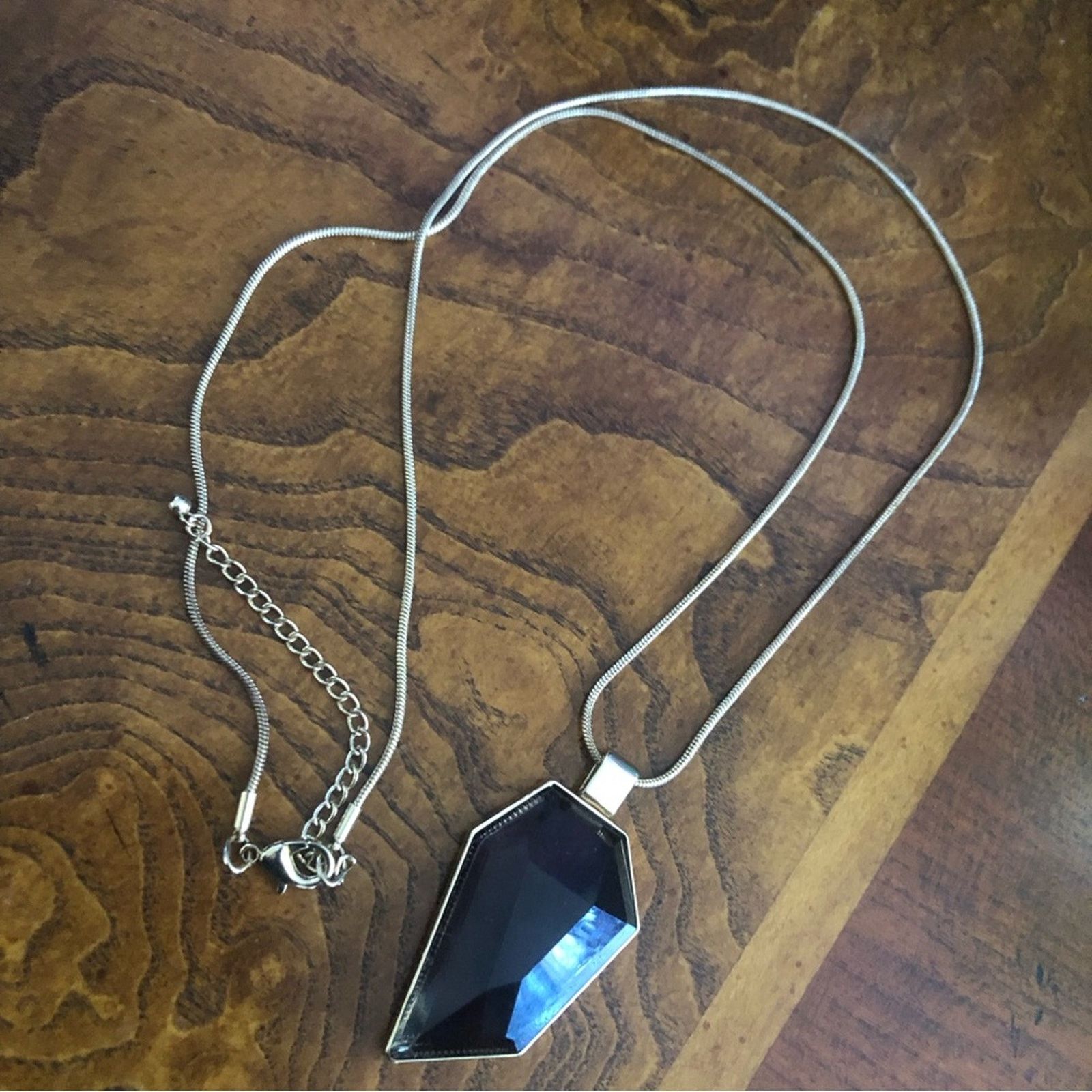 Jewelry Geometric faceted smoky topaz lucite pendant necklace Size ONE SIZE - 9 Thumbnail