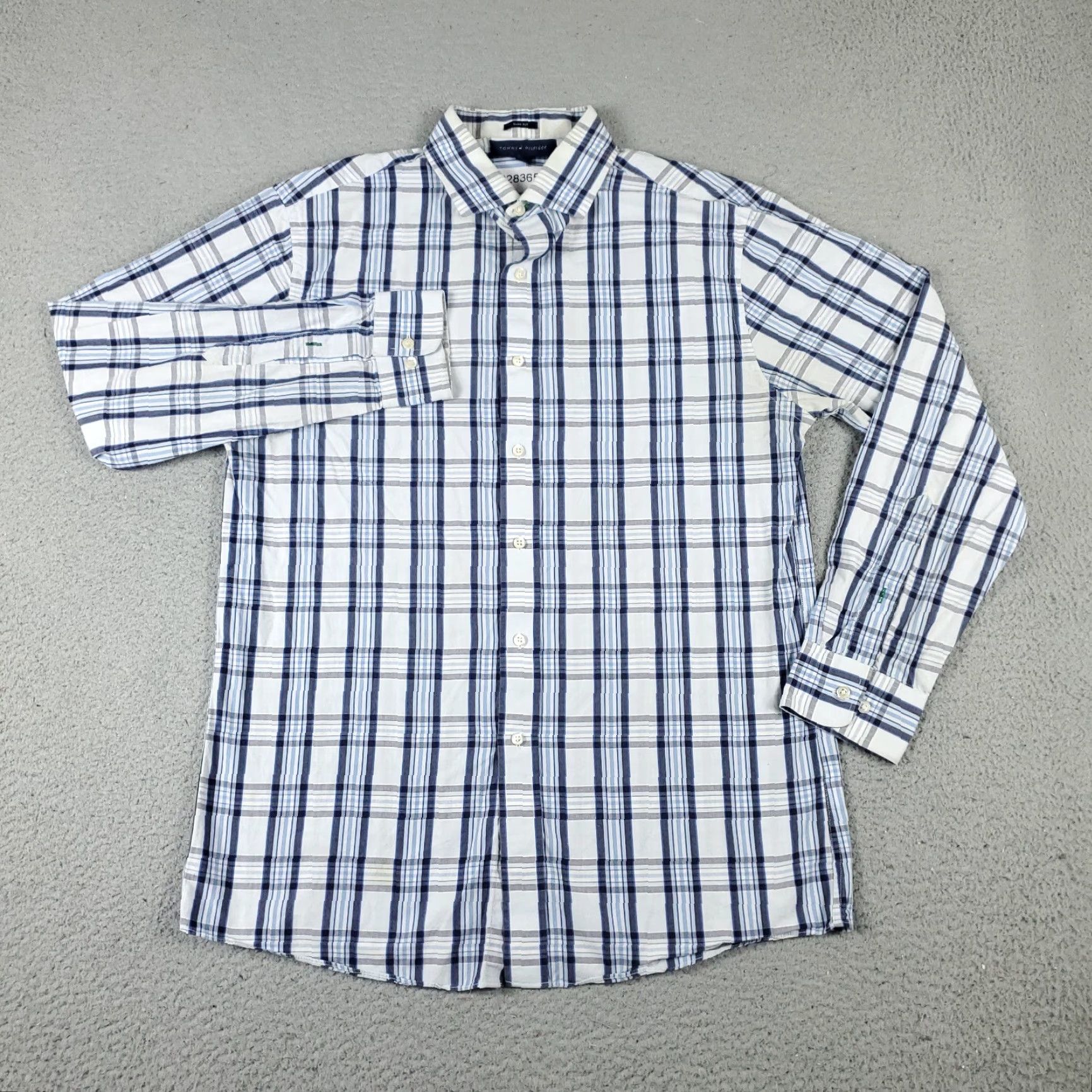 Tommy Hilfiger Tommy Hilfiger Shirt Mens 15.5 Blue Plaid Dress Button Up Long Sleeve Size 40R - 2 Thumbnail