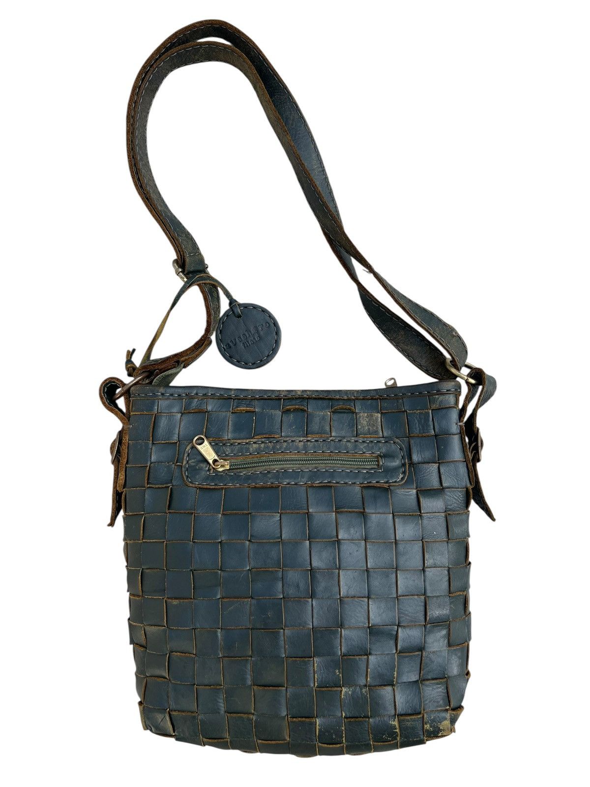 Leather Distressed Patina Intrecciato Leather Bag Zucchero Filato Size ONE SIZE - 10 Thumbnail