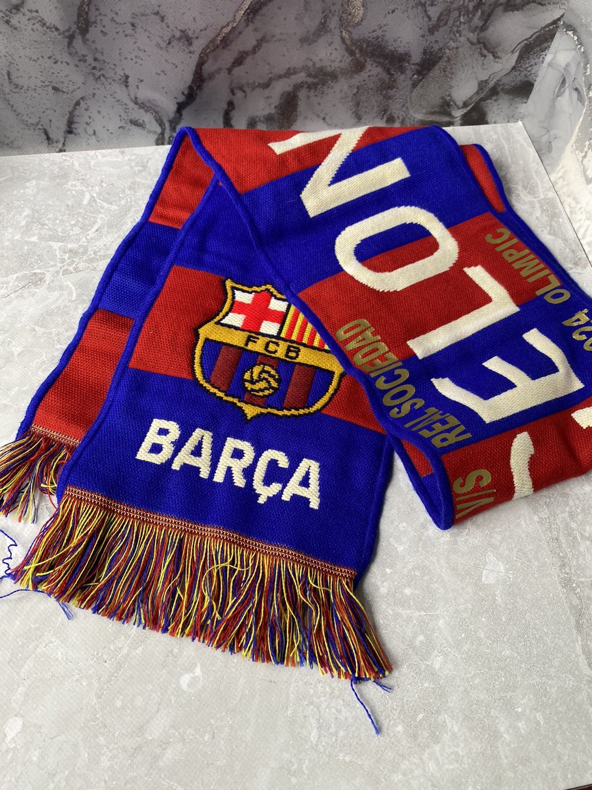 Vintage FC Barcelona Força Barça Scarf - Authentic Fan Gear Size ONE SIZE - 6 Thumbnail