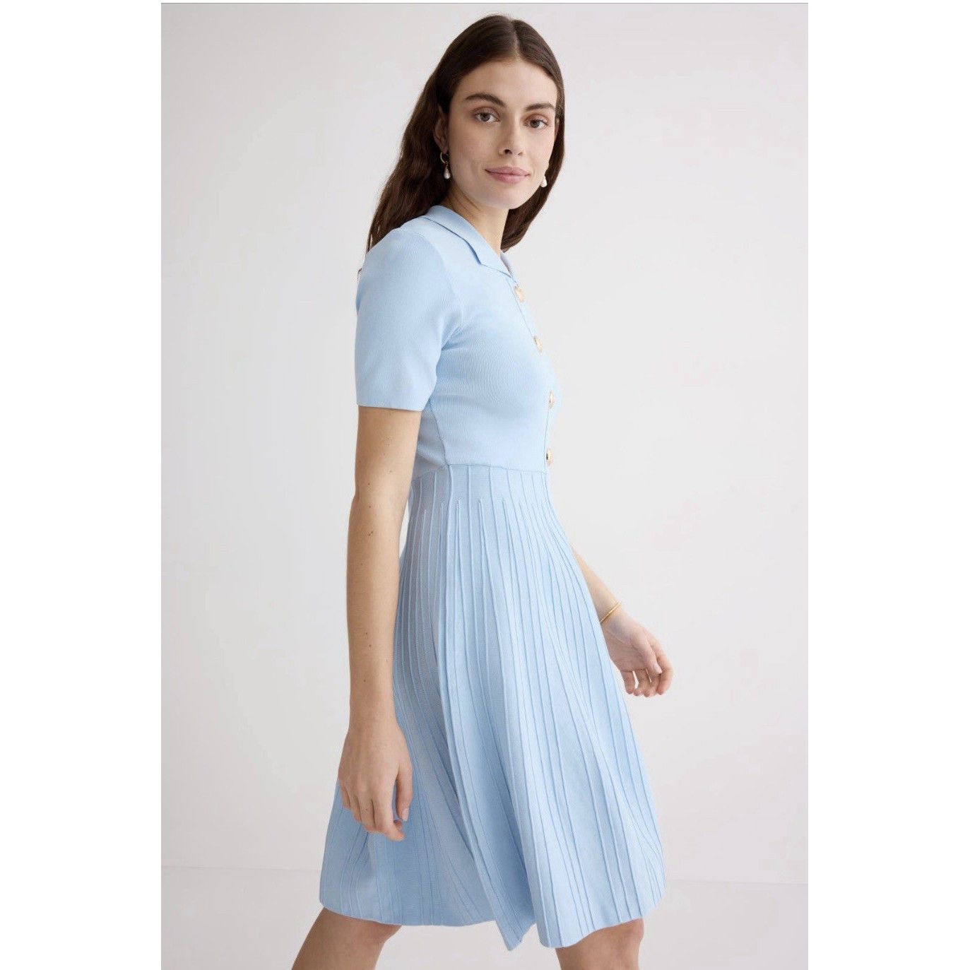 Other Alexia Admor Soren Fit & Flare Knit Sweater Blue Dress Size Size M / US 6-8 / IT 42-44 - 3 Thumbnail