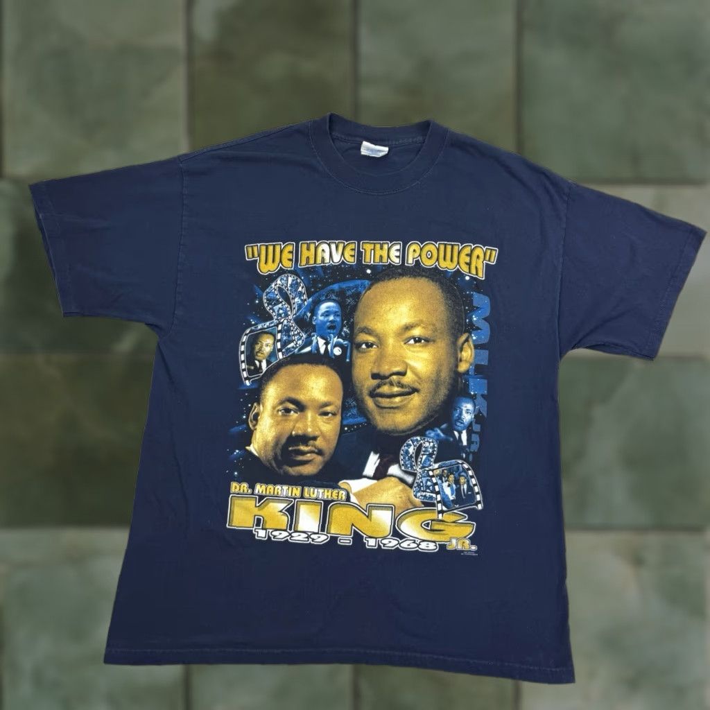 Vintage VINTAGE Martin Luther King Rap T SHIRT Adult XL 90s I Have A Dream Blues Graphic Print Crew Neck Short Sleeve Men Mens Shaped by M&O KNITS Size US XL / EU 56 / 4 - 1 Thumbnail
