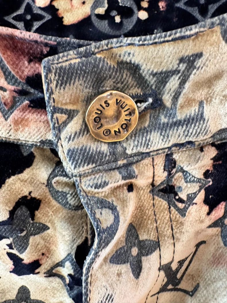 Louis Vuitton Louis Vuitton Huoshaoyun full-printed flocked jeans Size US 32 / EU 48 - 6 Thumbnail