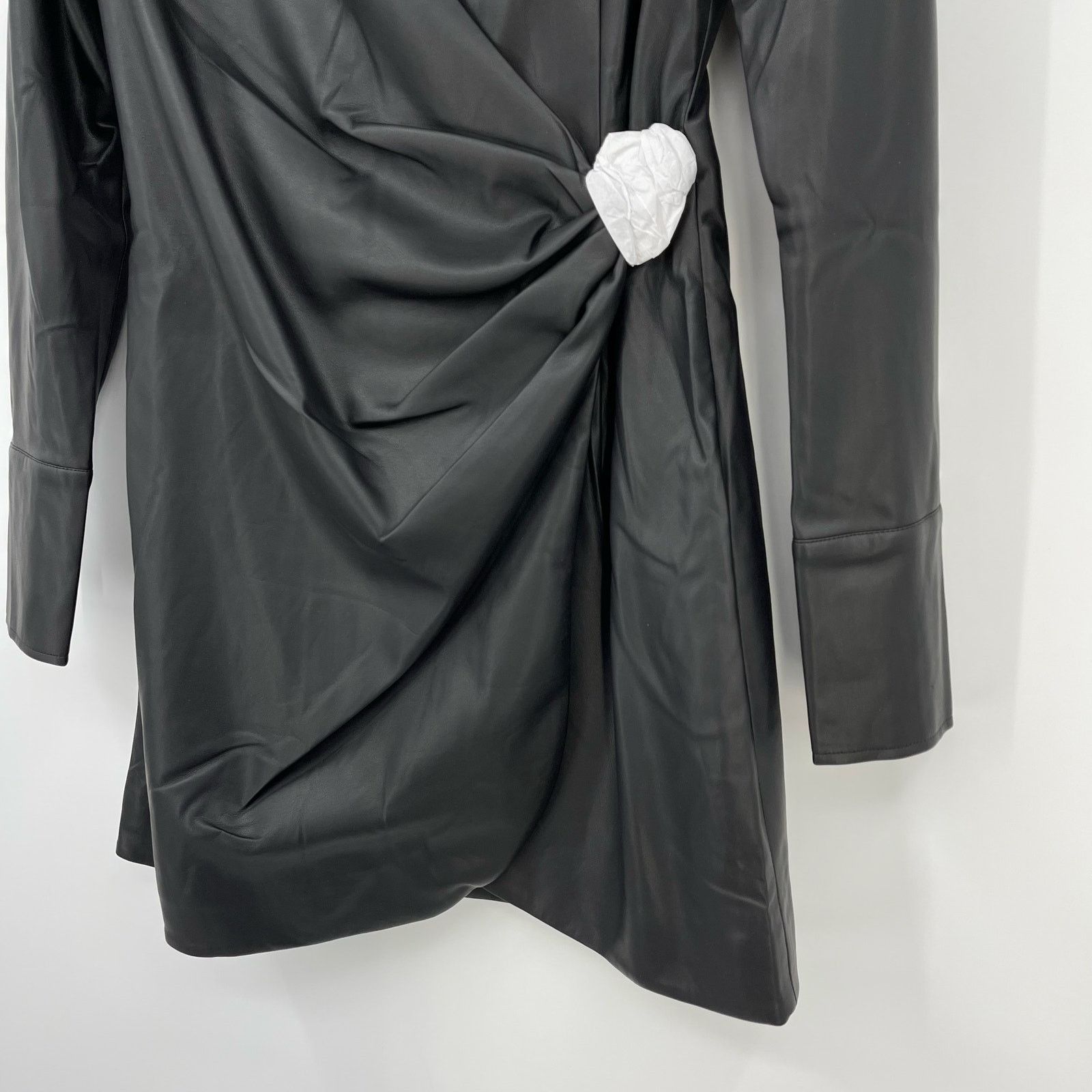 Anine Bing Anine Bing | NWT Joey Dress Black Faux Leather Wrap Dress S Size S / US 4 / IT 40 - 9 Thumbnail
