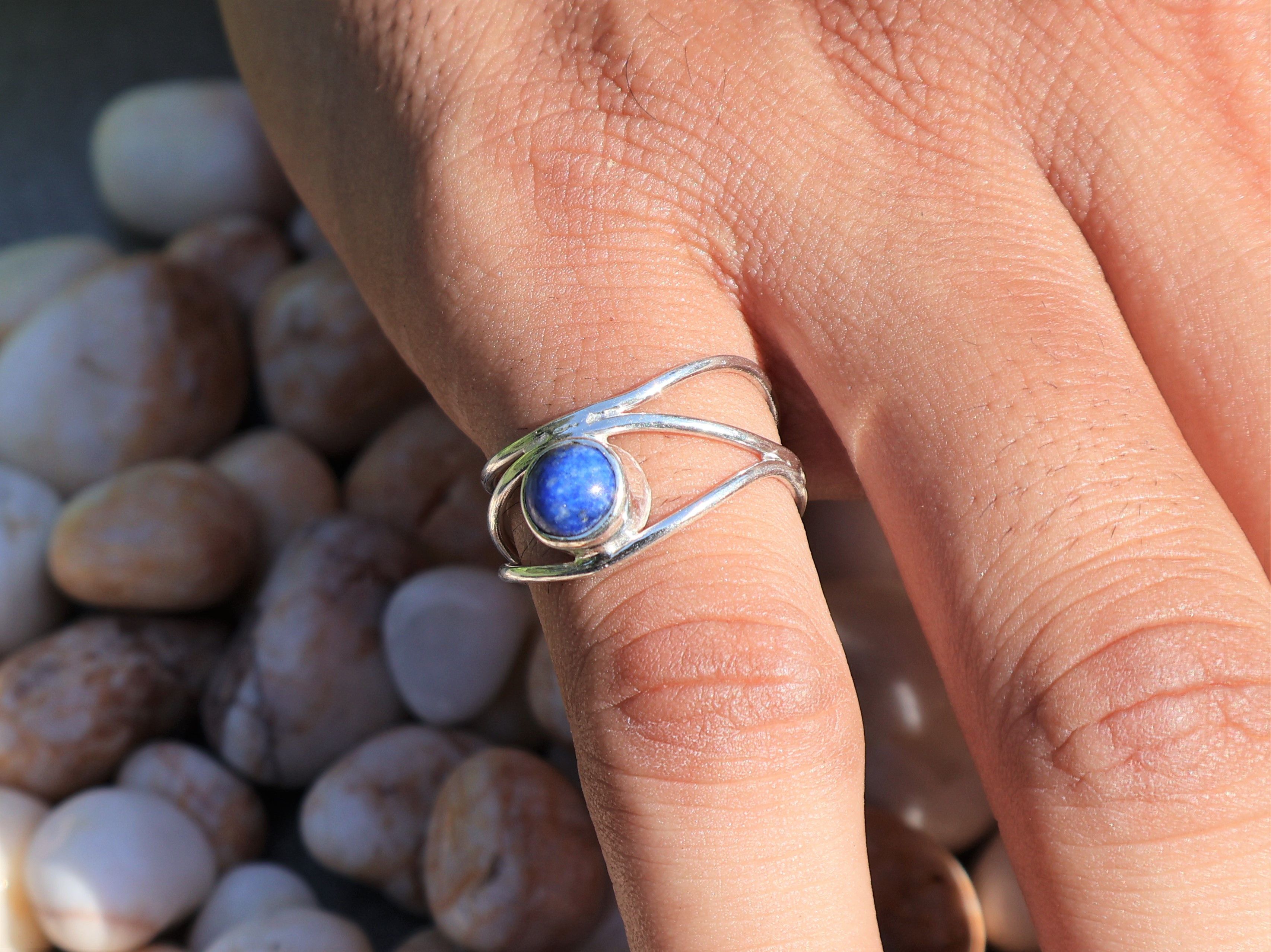 Handmade Lapis Lazuli Ring, 925 Sterling Silver, Handmade Women Ring Size ONE SIZE - 9 Thumbnail