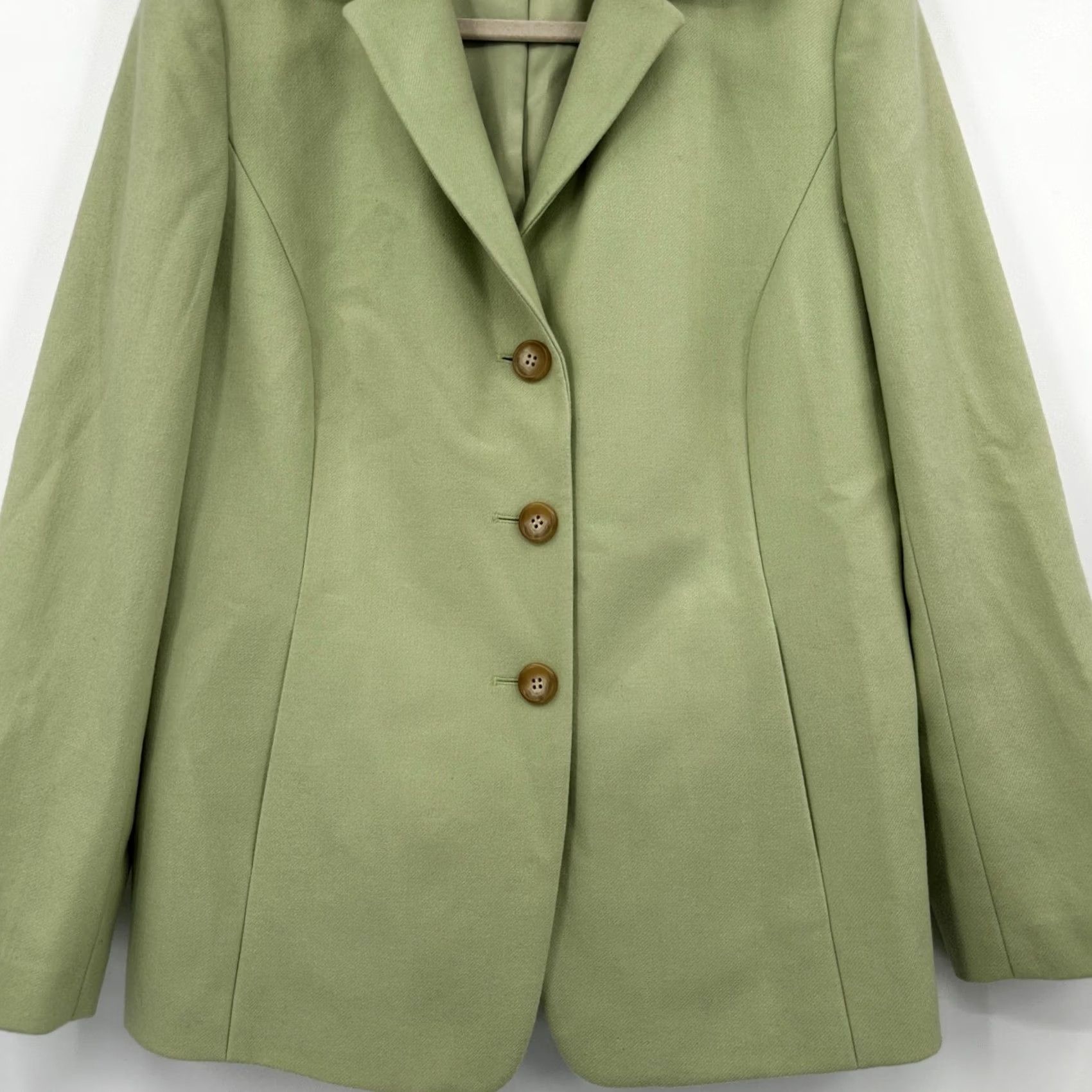 Talbots Talbots Blazer Jacket Women's Light Green Wool Cashmere Blend 12 Button Front Notch Lined Tailored Workwear Size XL / US 12-14 / IT 48-50 - 2 Thumbnail
