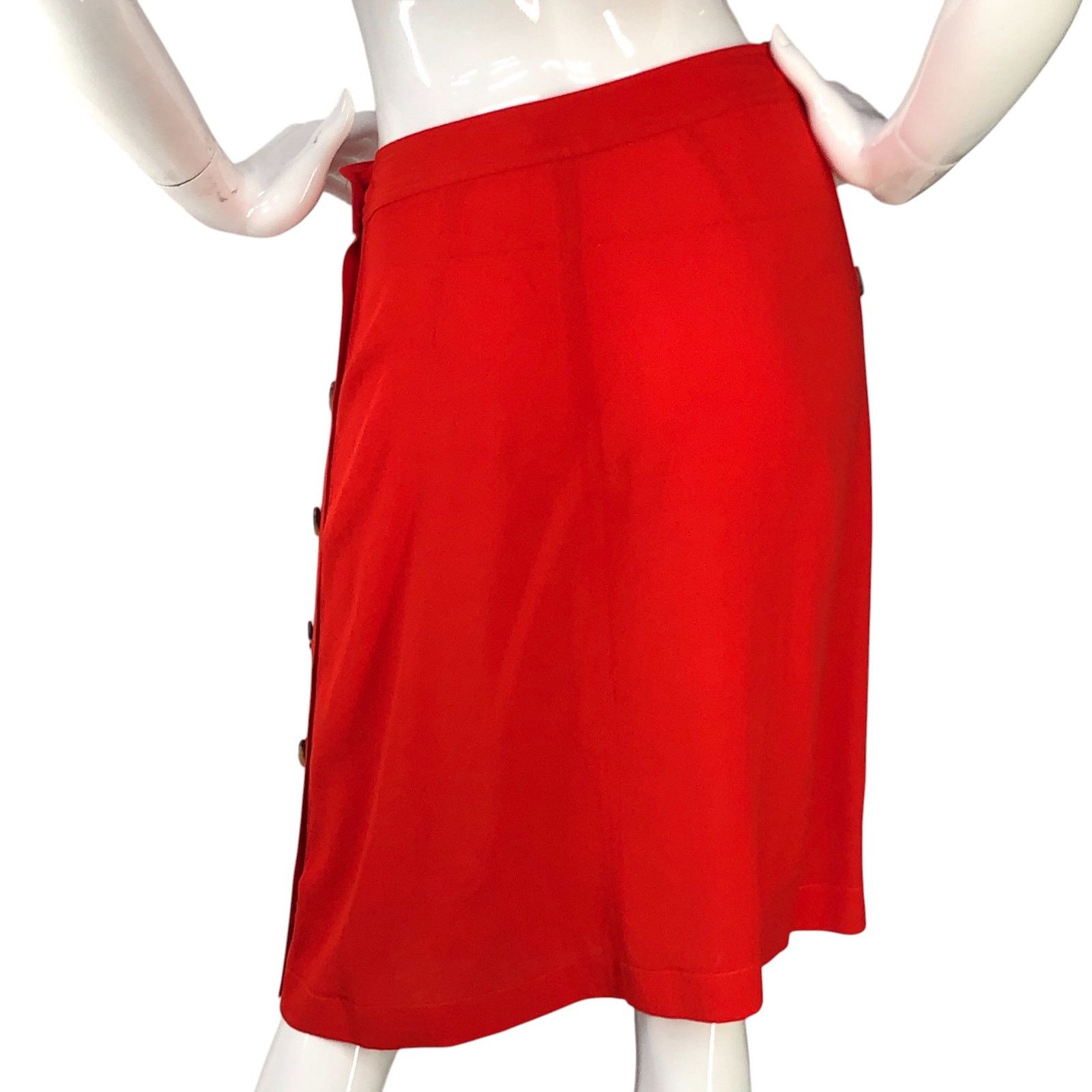 Madewell Madewell Size 0 Skirt Side Buttons Knee Length Viscose Red Size 25" / US 0 / IT 36 - 6 Thumbnail