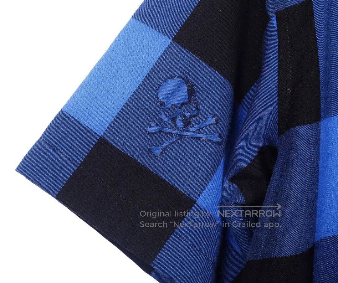 Mastermind Japan Blue Checkered Short-Sleeve Button-Up Shirt. Size US S / EU 44-46 / 1 - 3 Thumbnail