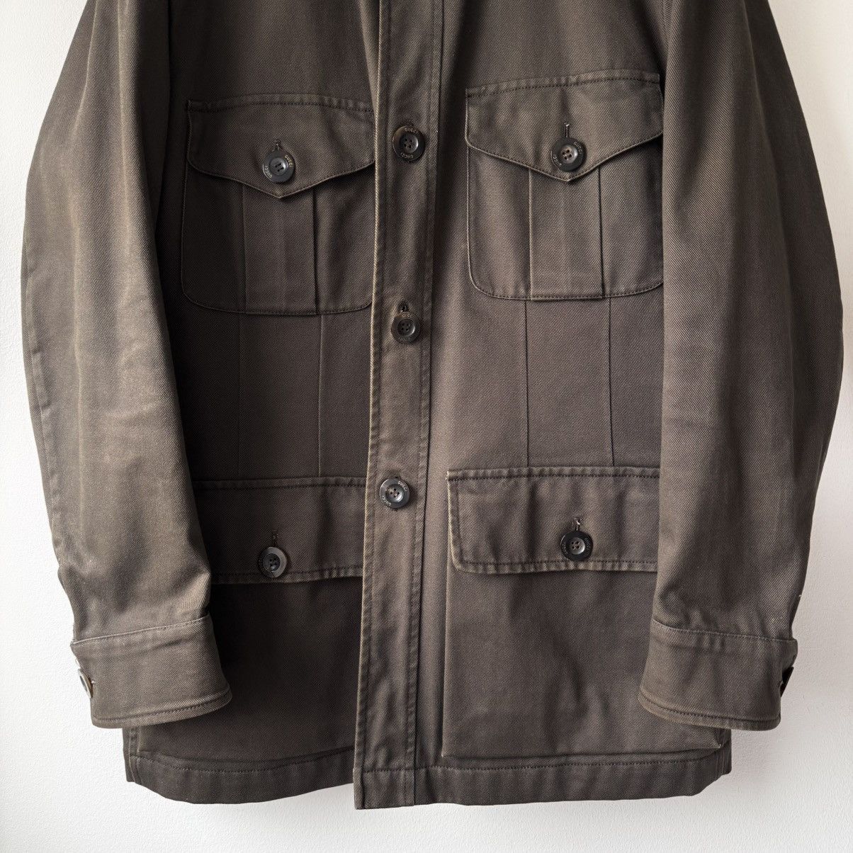 Gucci Gucci Tom Ford SS2003 Cotton Mandarin Collar Safari Jacket Size US L / EU 52-54 / 3 - 3 Thumbnail