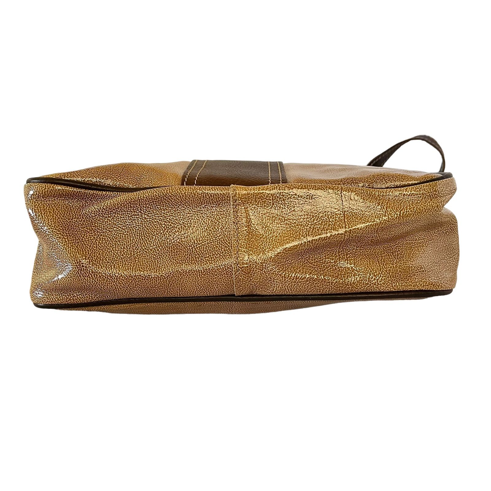 Other Vin Baker Tan Brown Patent Leather Chain Strap Satchel Bag Size ONE SIZE - 9 Thumbnail