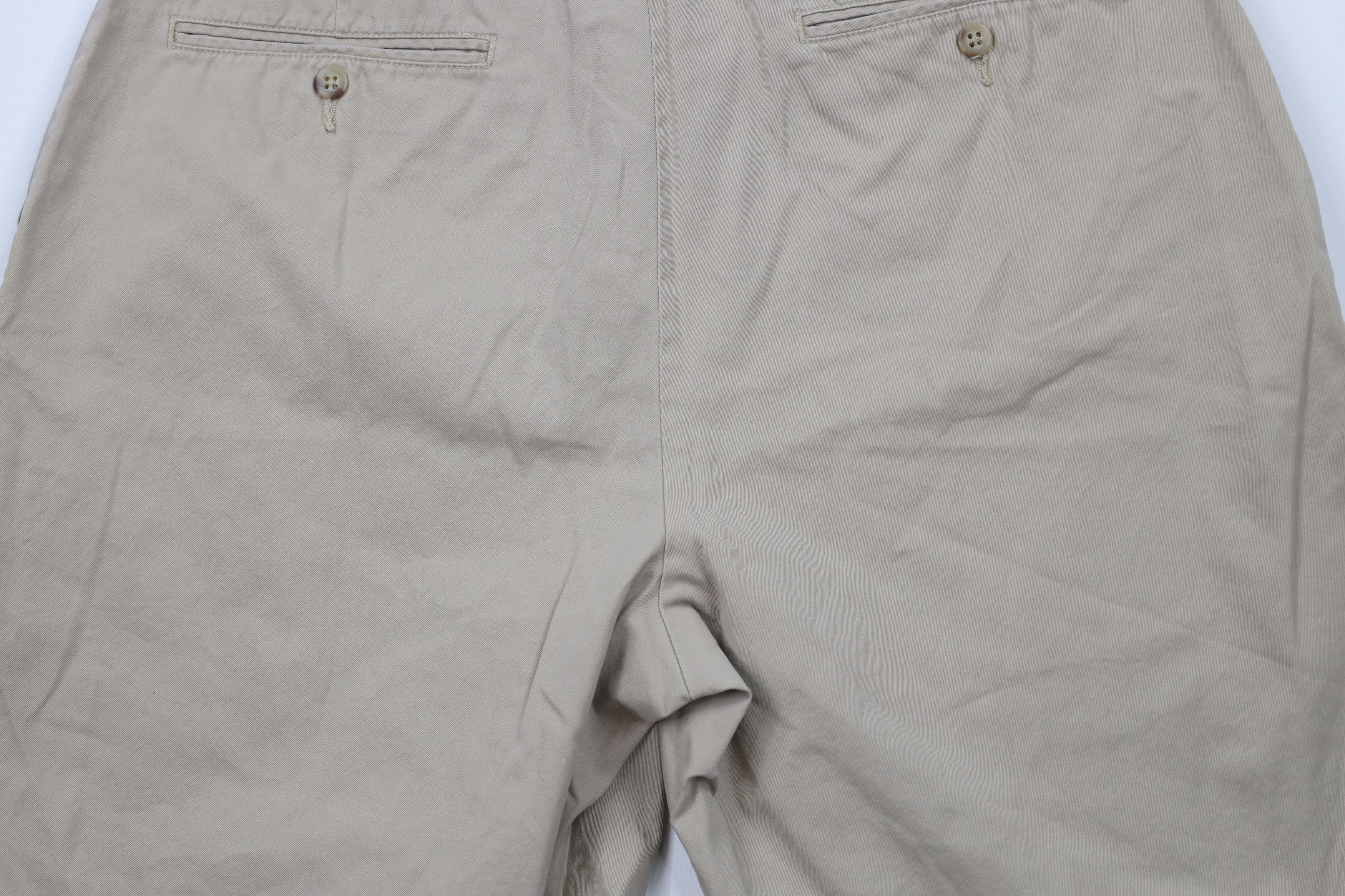 Ralph Lauren × Vintage Vintage 90s Ralph Lauren Knee Cotton Chino Shorts Beige Size US 33 - 11 Thumbnail