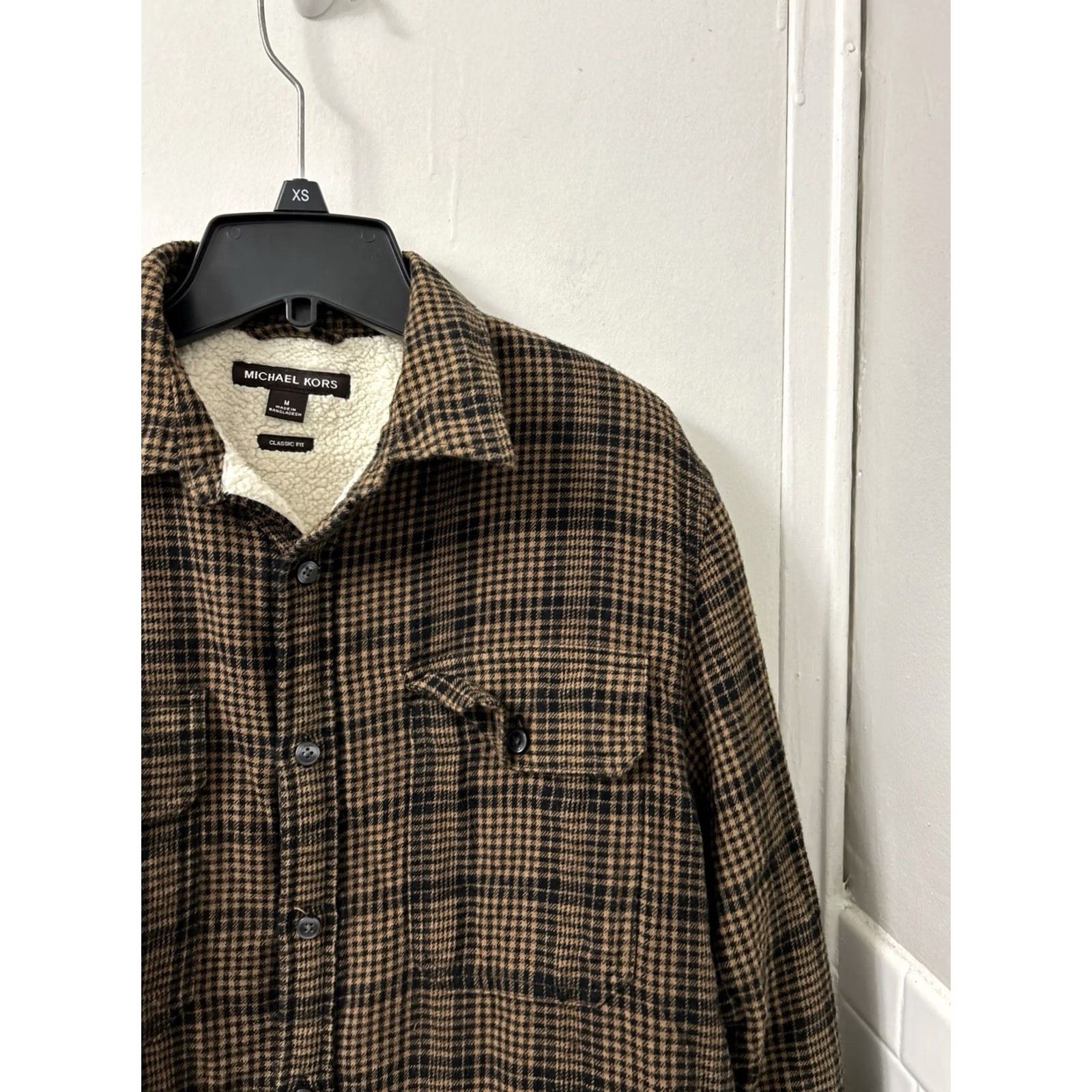 Michael Kors Michael Kors Shirt Jacket Mens M Brown Plaid Sherpa Lined Classic Shirt Jacket Size US M / EU 48-50 / 2 - 4 Thumbnail