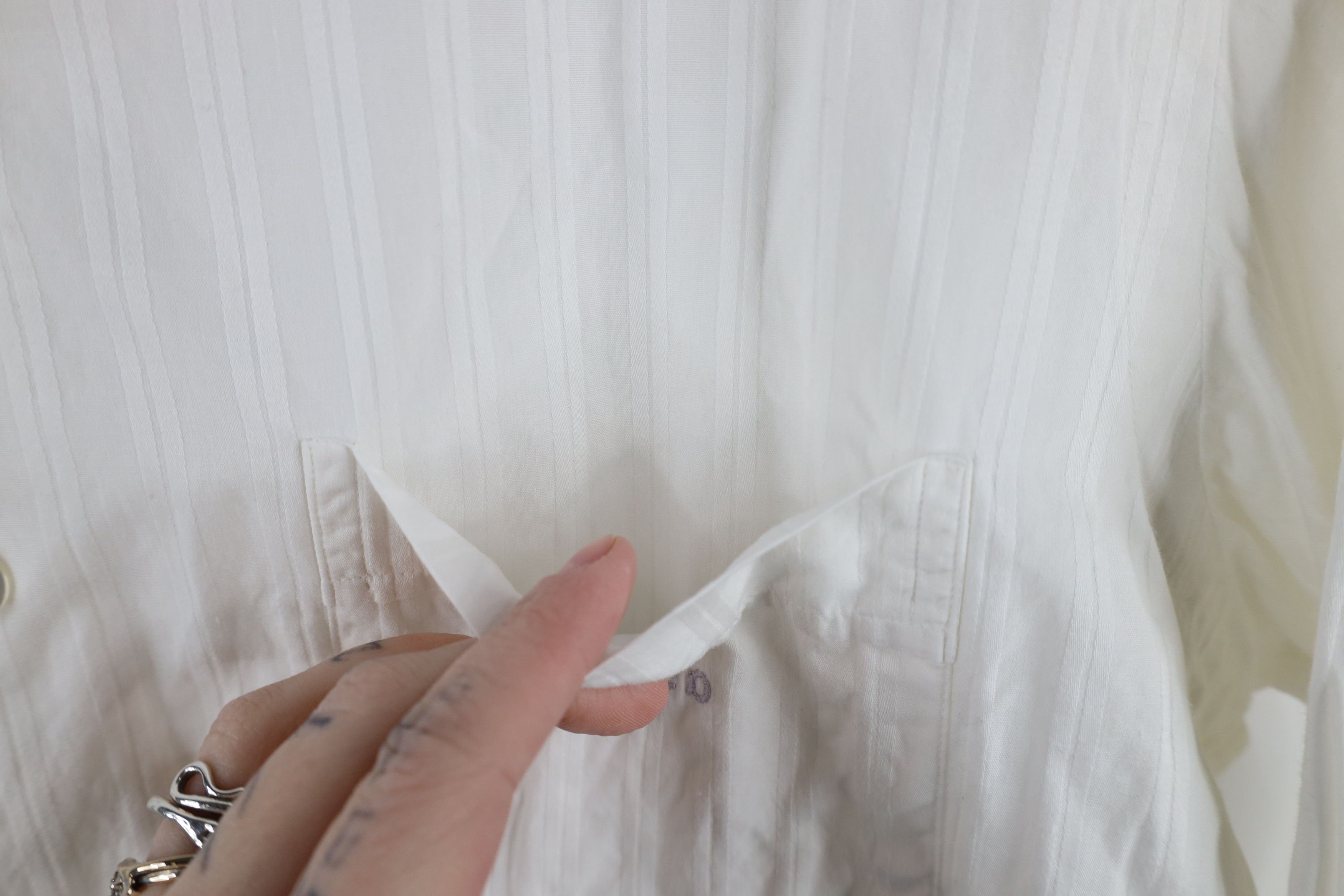 Vintage Vintage 70s Rockabilly French Cuff Button Shirt White USA Size US L / EU 52-54 / 3 - 5 Thumbnail
