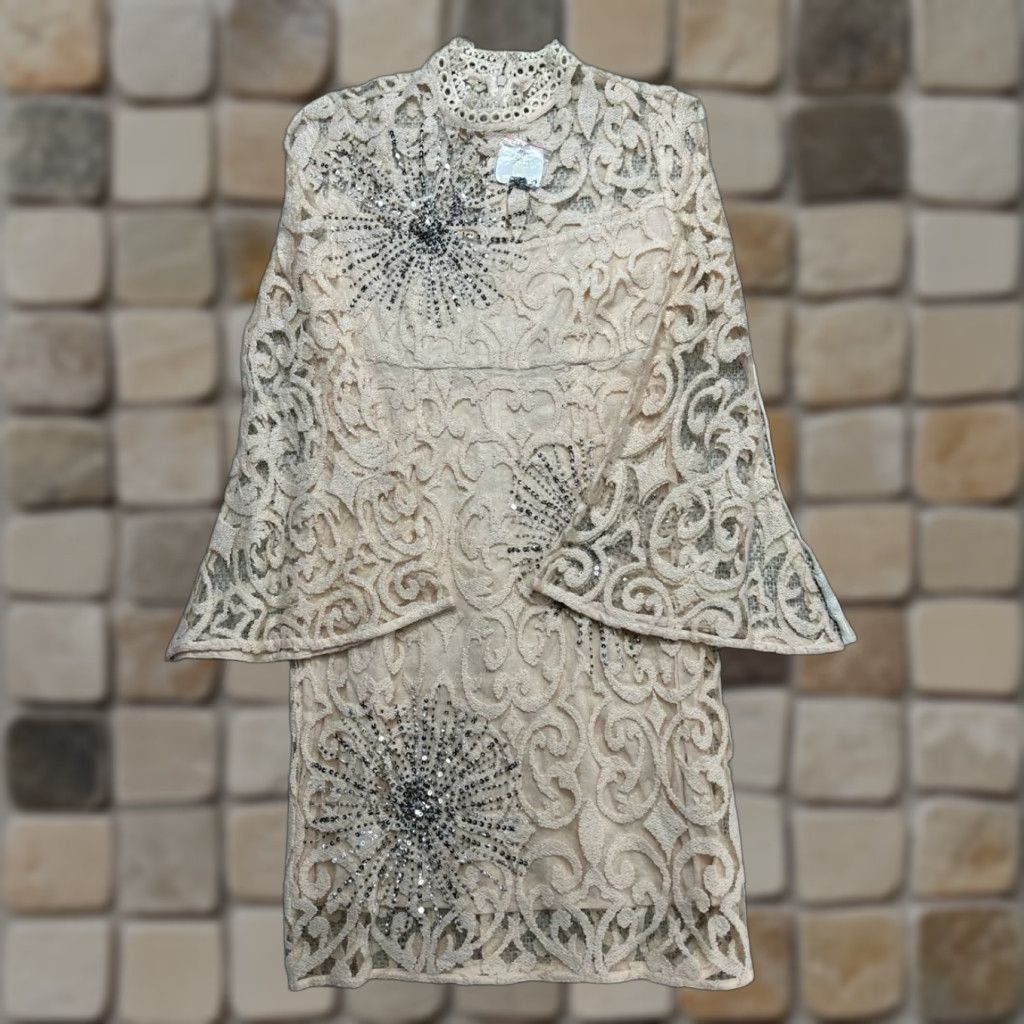 Free People Free People Dress Womens 0 Pink Floral Lace Sequin Blouson Size XS / US 0-2 / IT 36-38 - 1 Thumbnail
