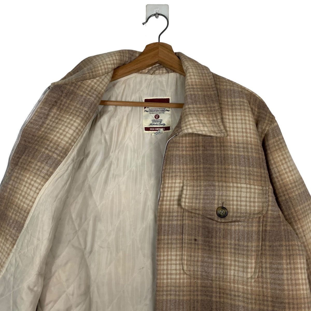 Flannel CREATION CUBE Shadow Plaid Checked Jacket #0024-C2 Size US M / EU 48-50 / 2 - 12 Thumbnail