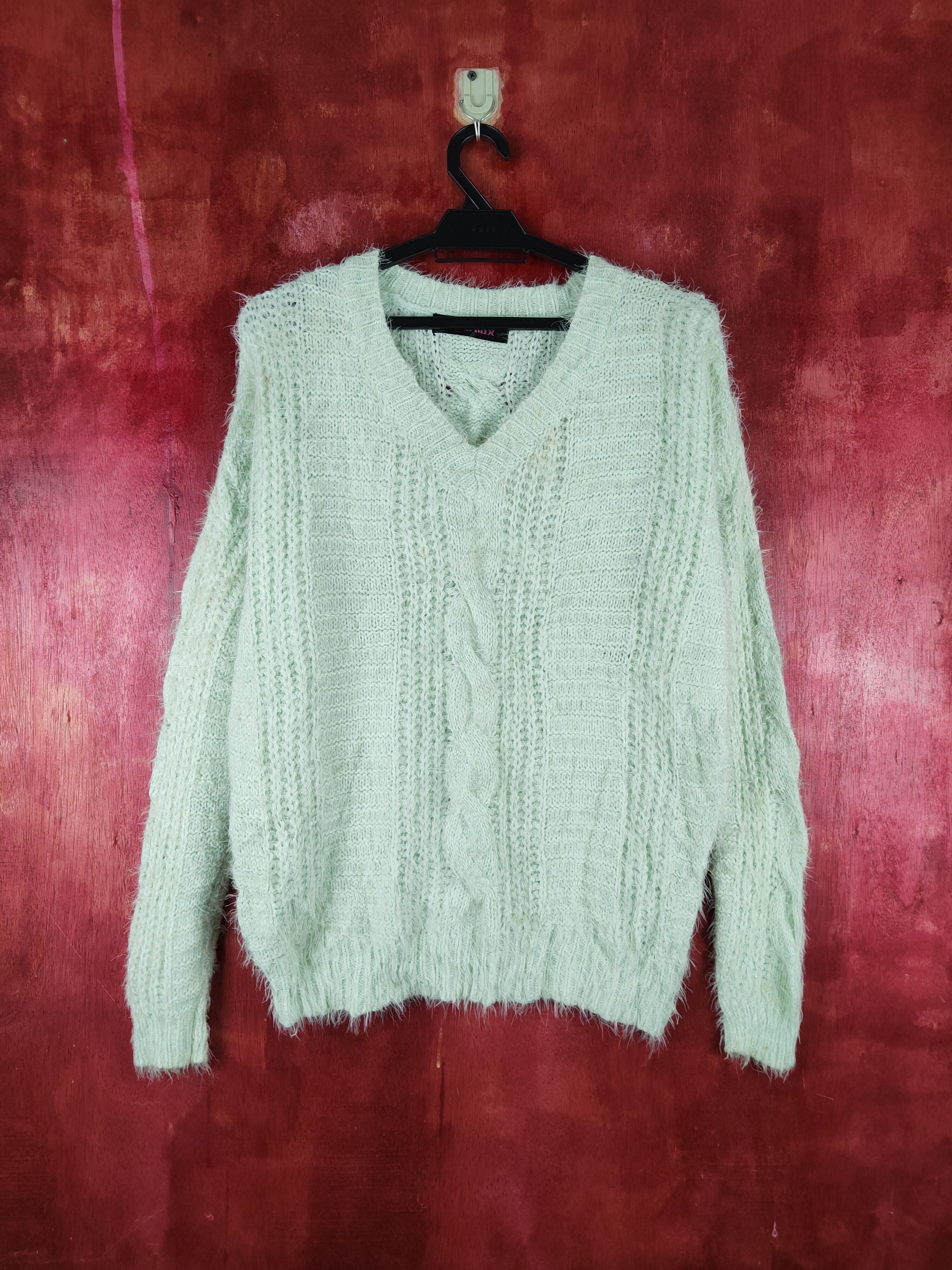 Japanese Brand × Vintage COOL DESIGN Pink Mix Mint Green Fur Mohair Knitwear Size L / US 10 / IT 46 - 1 Thumbnail