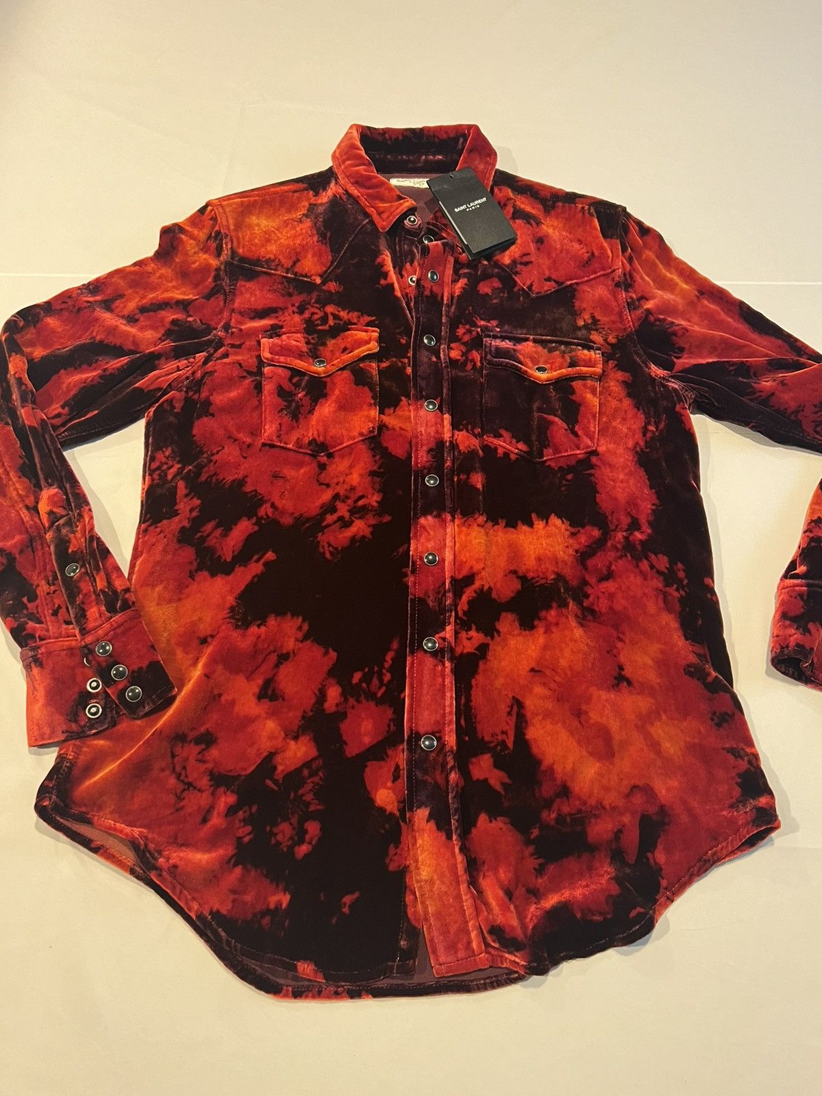Saint Laurent Paris Saint Laurent men’s Devore velvet shirt. M. $1350 Size US M / EU 48-50 / 2 - 12 Thumbnail