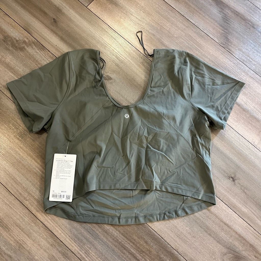 Lululemon Lululemon Align Army Green Athletic Shirt Women 18 -NWT Size XXL / US 16-18 / IT 52-54 - 4 Thumbnail