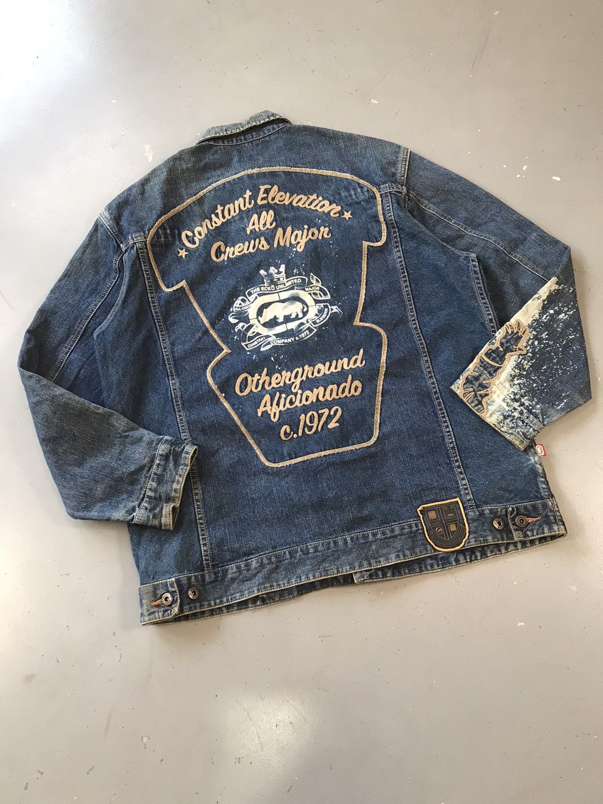 Ecko Unltd. × Vintage Vintage Ecko UNLTD SpellOut embroidered denim jacket Size US M / EU 48-50 / 2 - 8 Thumbnail