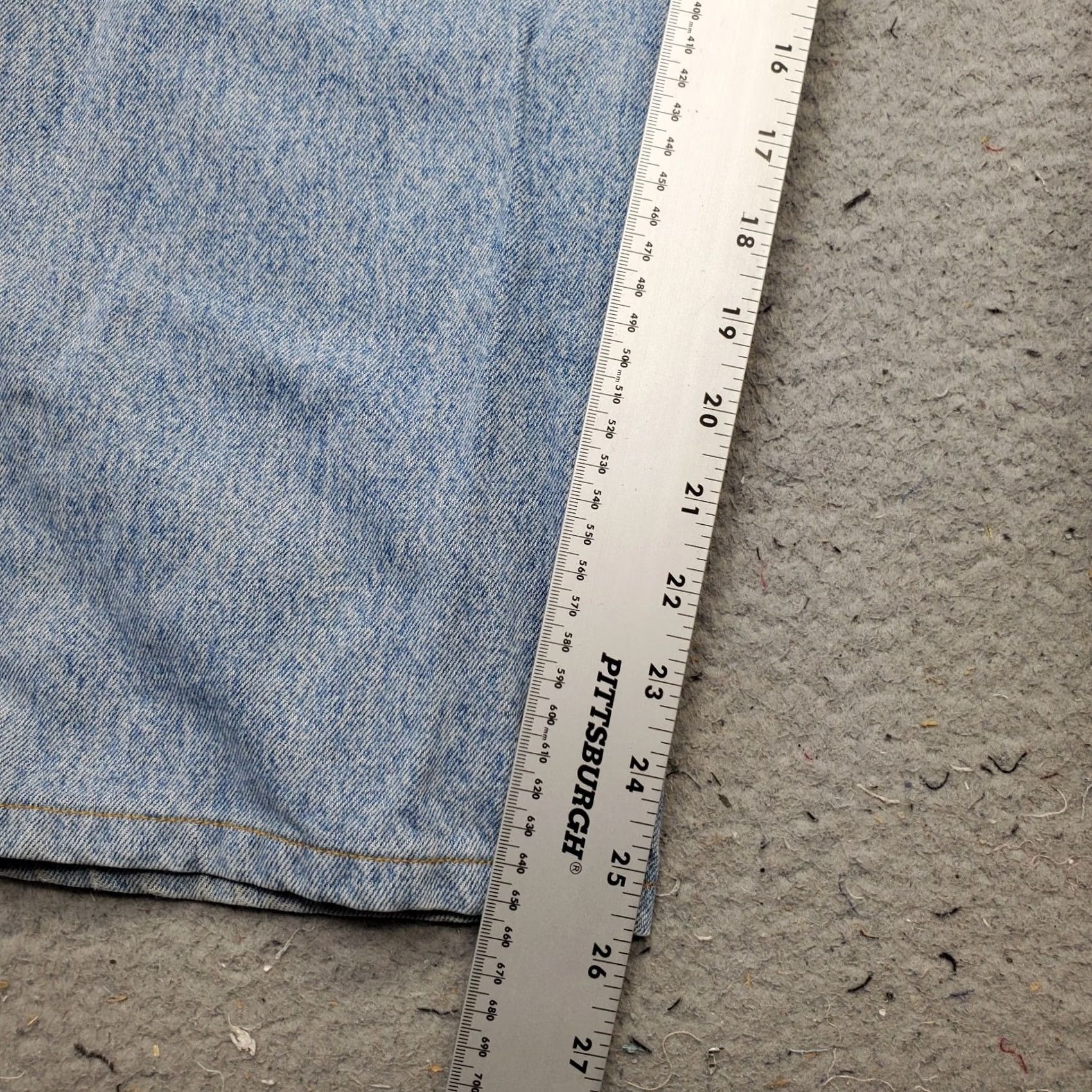 Vintage Mecca Mens Jeans Baggy Cropped Denim 42 Blue High Rise Light Wash Button Fly jeans Size US 42 / EU 58 - 5 Thumbnail