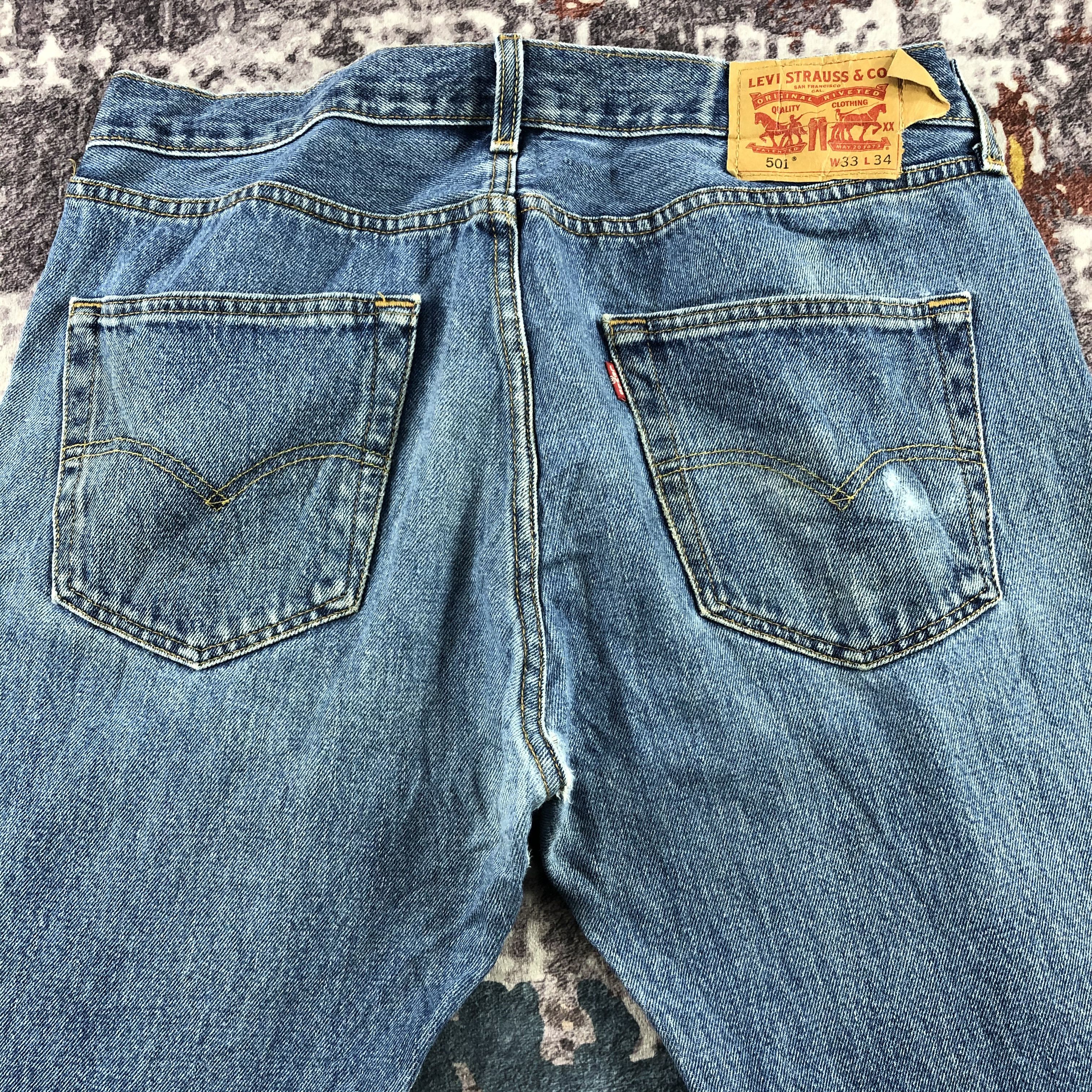Levi's Vintage Blue Wash Levis 501 Jeans-JM3098 Size US 34 / EU 50 - 5 Thumbnail