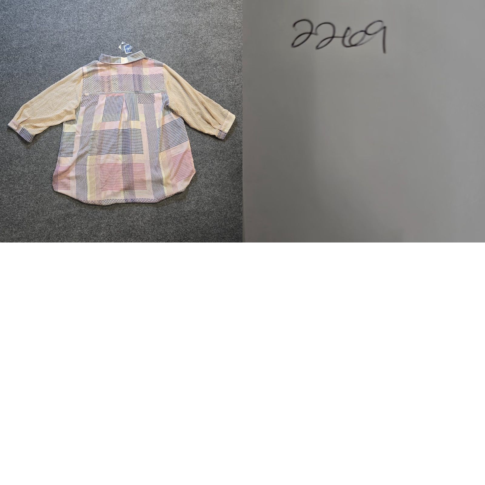 Vintage Rose & Olive Top Womens 1X Pink Yellow Patchwork Button Sheer V Neck Casual Blouse Shirt Adult Plus Womens Size XL / US 12-14 / IT 48-50 - 8 Thumbnail