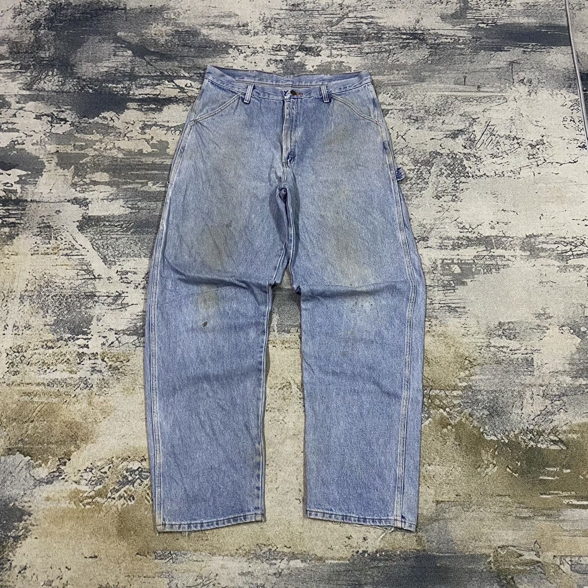 14th Addiction × If Six Was Nine × JNCO Vintage Rustler Light Washed Carpenter Baggy Denim Jeans Size US 34 / EU 50 - 2 Thumbnail