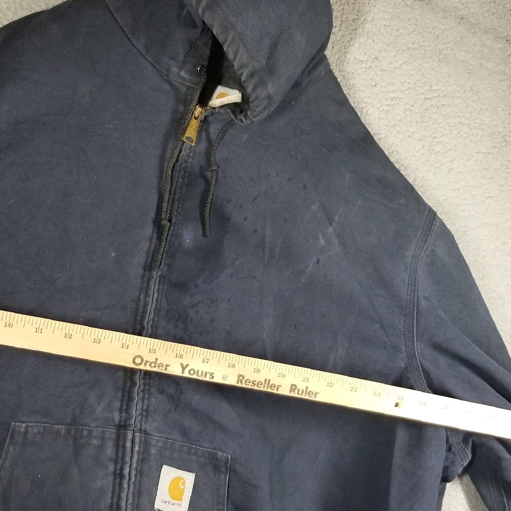 Carhartt Vintage Carhartt Hooded Jacket Men 3XL Blue Canvas Lined 90s Detroit Coat JQ283 Size US XXL / EU 58 / 5 - 7 Thumbnail