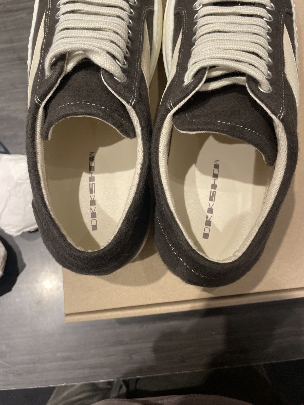 Rick Owens Drkshdw Rick Owens DRKSHDW Dark Grey Milk Suede Wool 9 Size US 9 / EU 42 - 7 Thumbnail